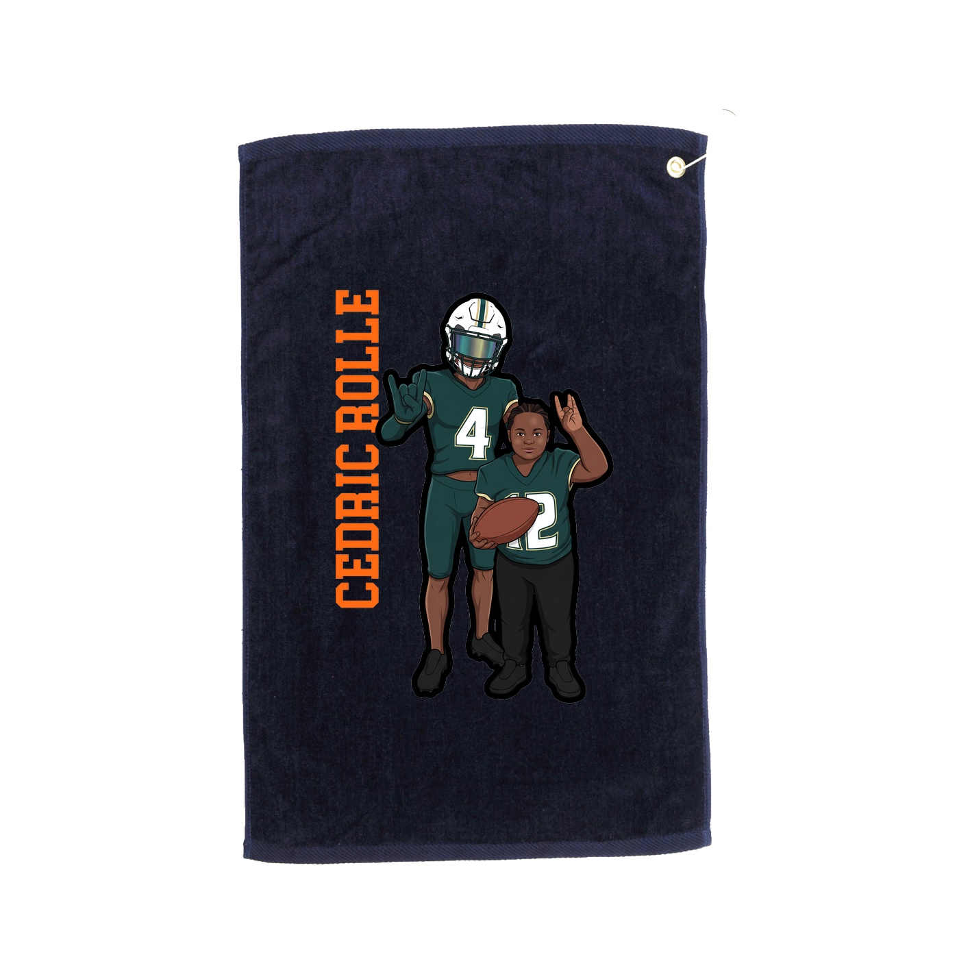 Golf Towel — Name Vertical in Navy