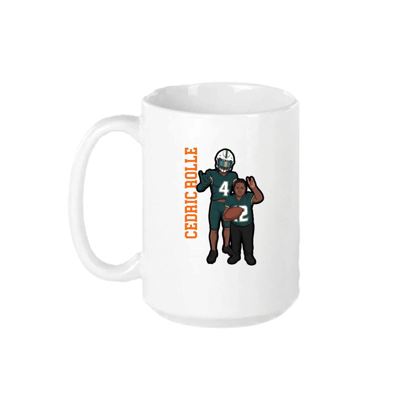 15oz Coffee Mug — Name Vertical in White