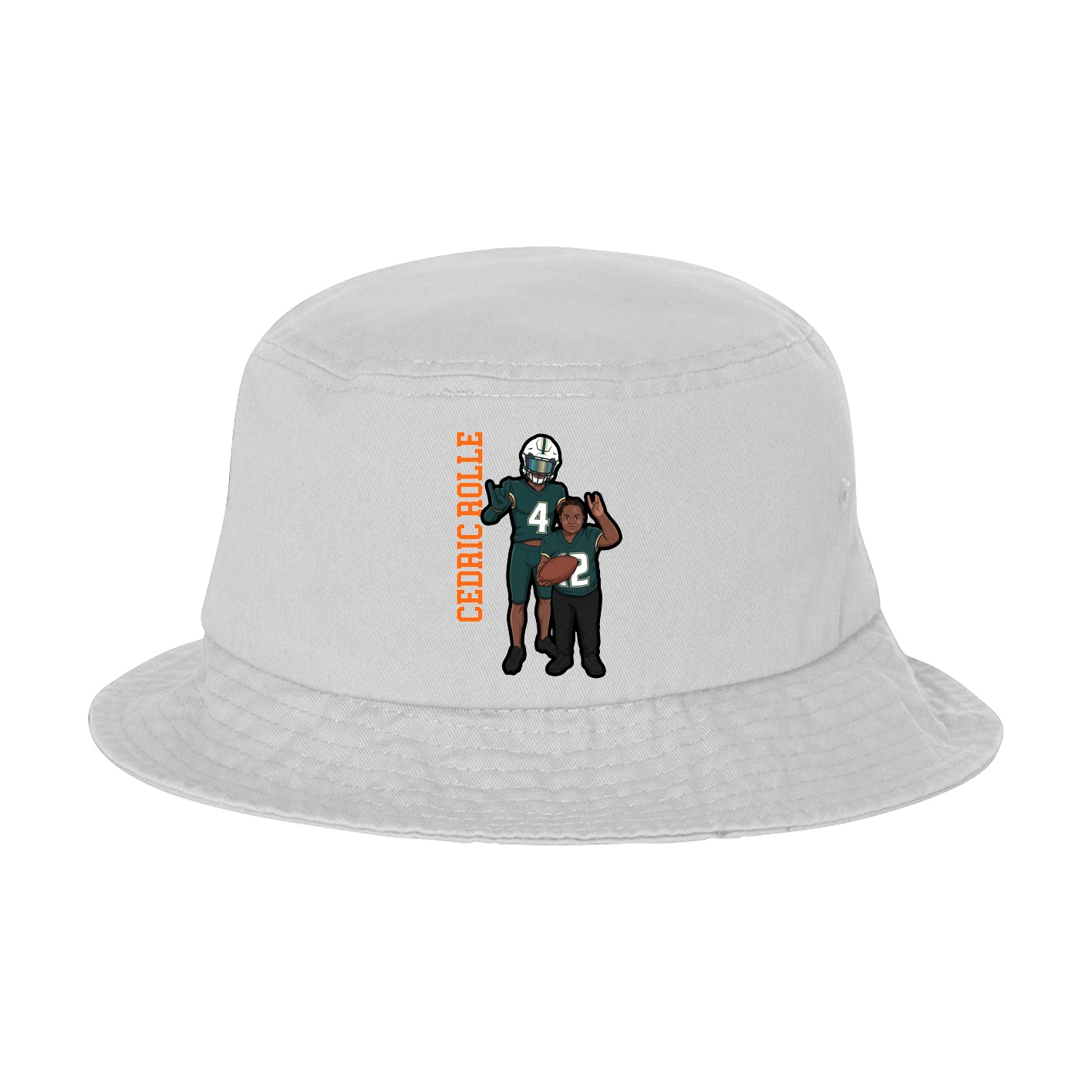 Bucket Cap — Name Vertical in White