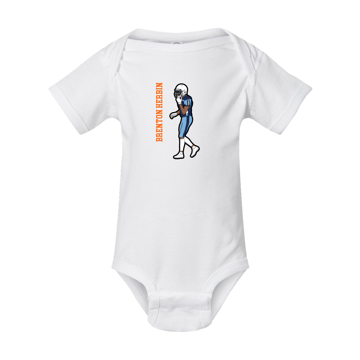 Baby Onesie — Name Vertical in White