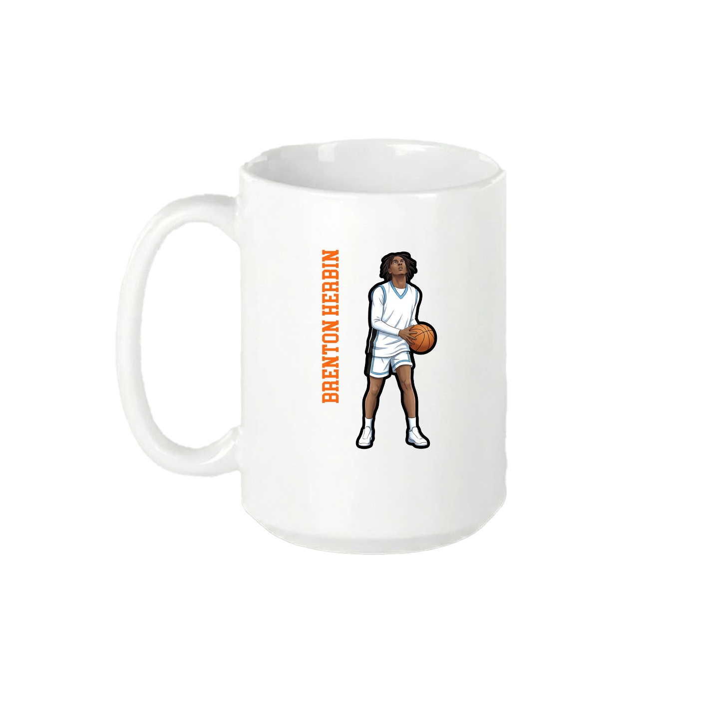15oz Coffee Mug — Name Vertical in White