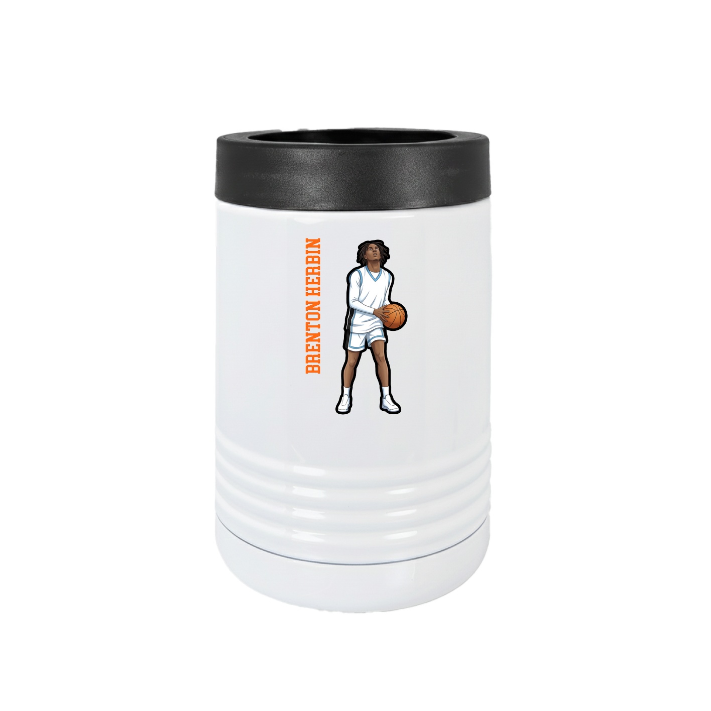 Beverage Holder — Name Vertical in White