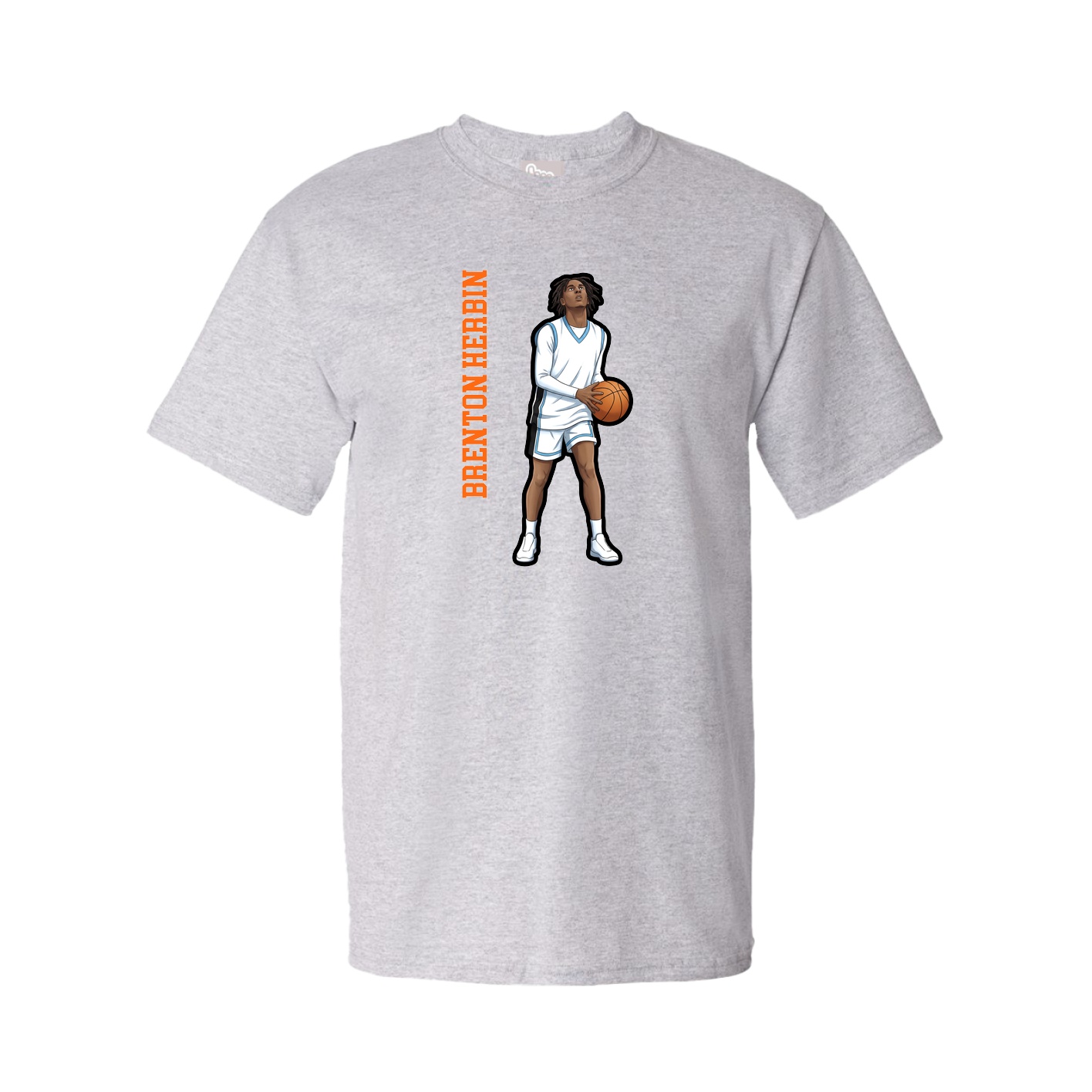 Youth Tee — Name Vertical in Grey