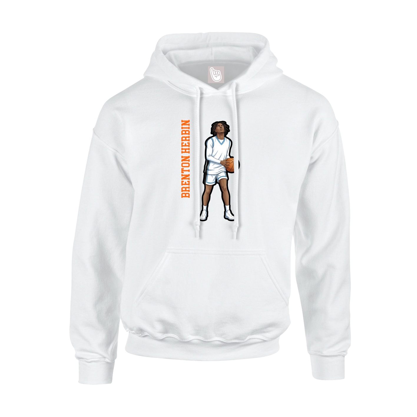 Youth Hoodie — Name Vertical in White