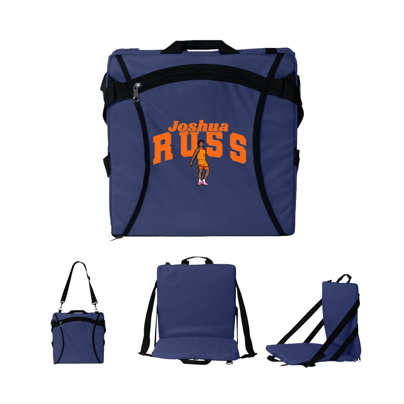 Folding Stadium Seat — Signature Arch in Navy