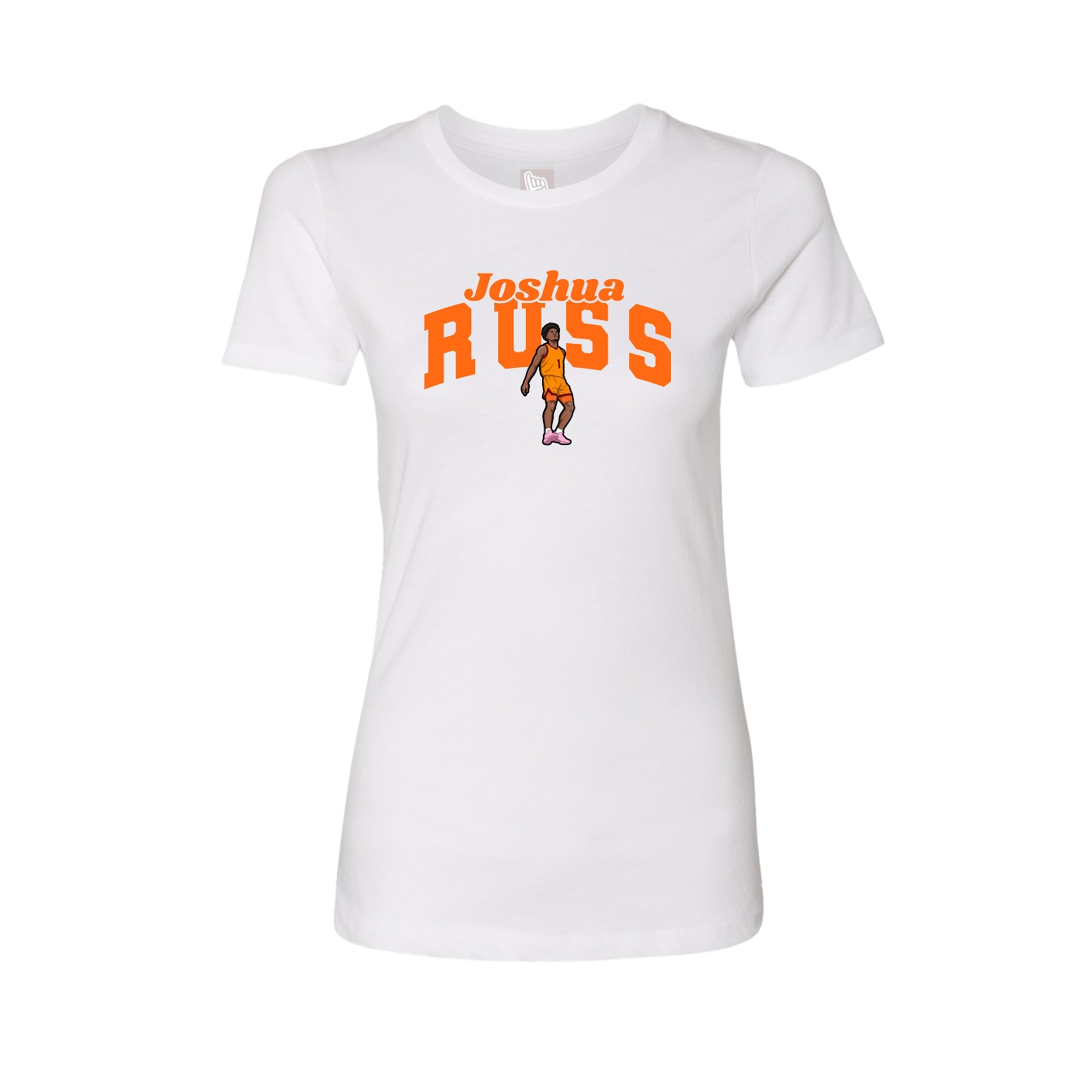 Fitted Women's Tee — Signature Arch in White