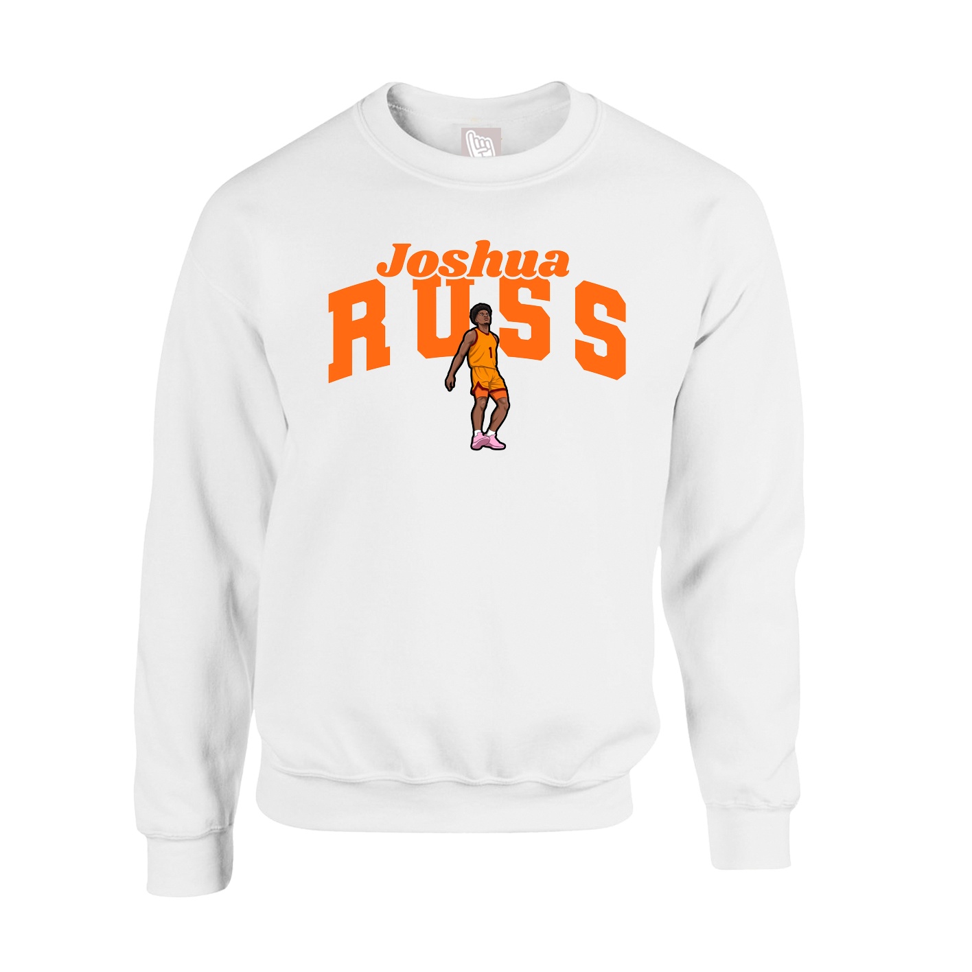 Fleece Crew — Signature Arch in White