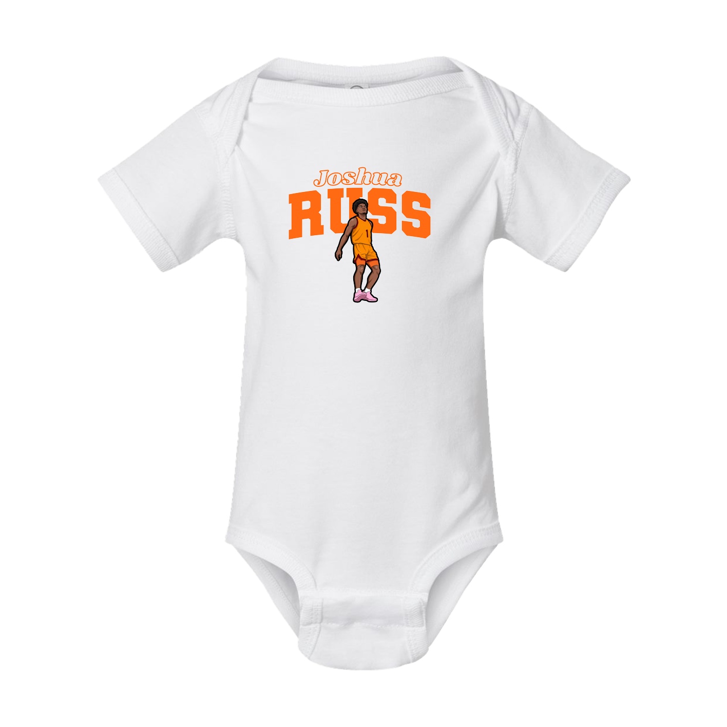 Baby Onesie — Name Arch in White