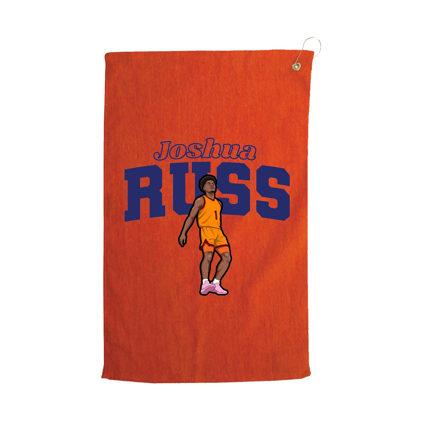 Golf Towel — Name Arch in Orange