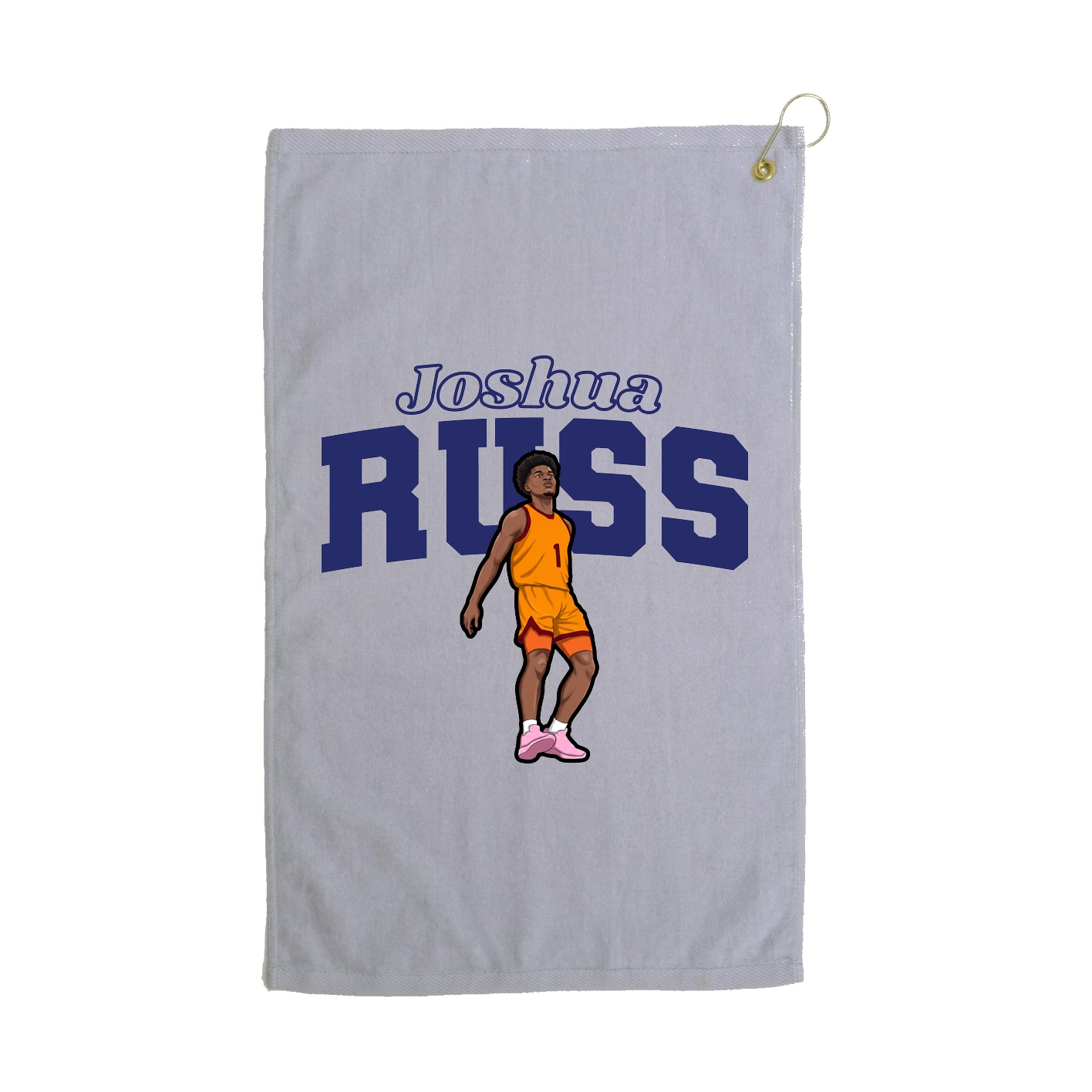 Golf Towel — Name Arch in Grey