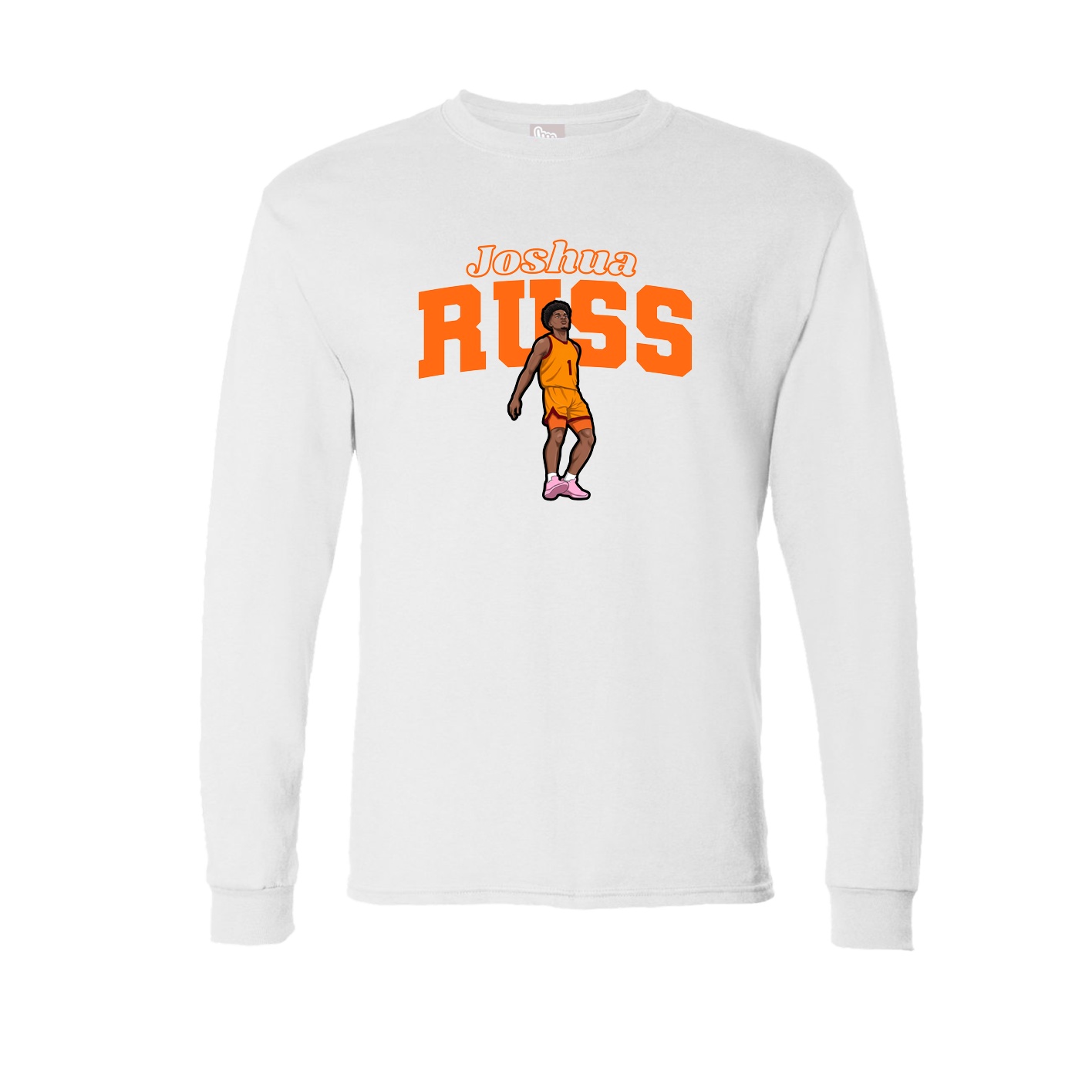 Long Sleeve Tee — Name Arch in White