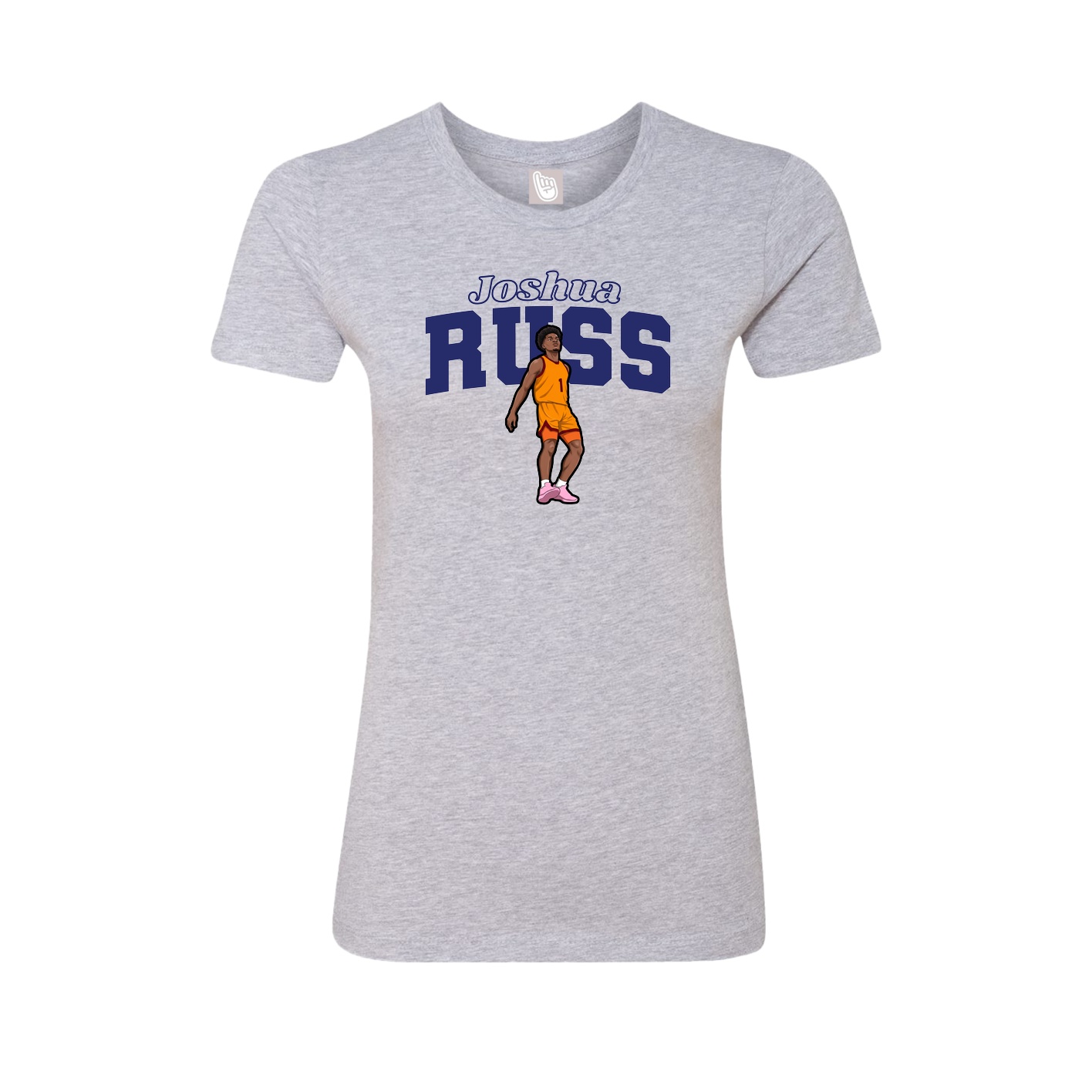 Fitted Women's Tee — Name Arch in Grey