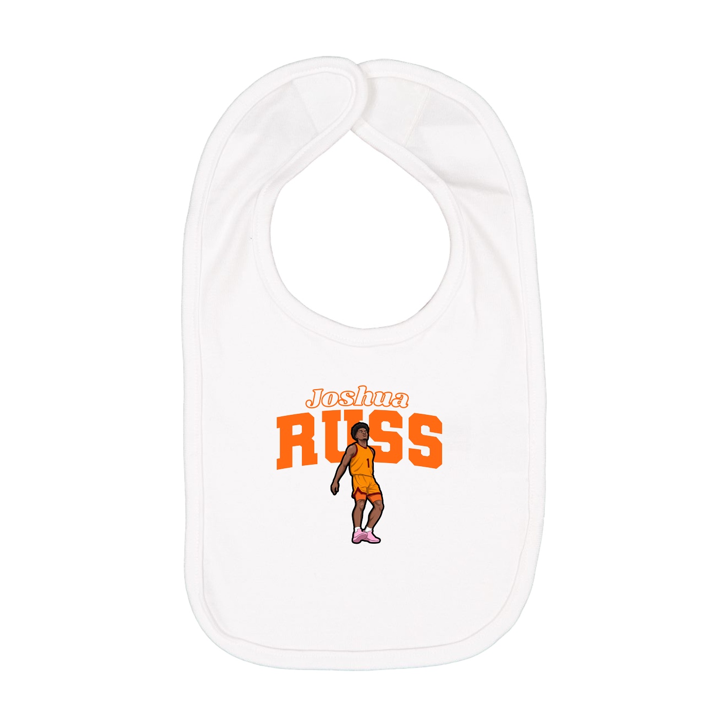 Infant Bib — Name Arch in White