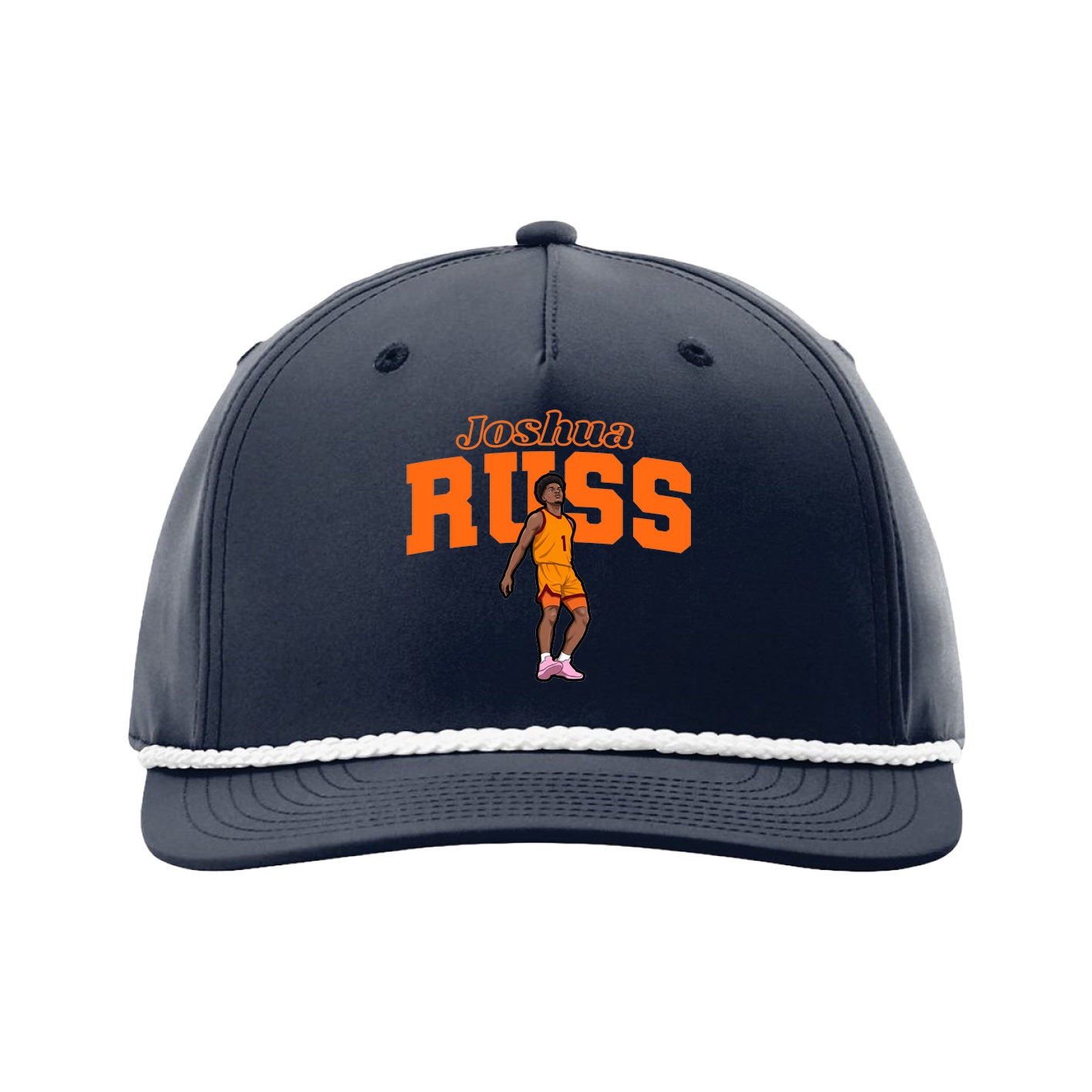 Five-Panel Classic Rope Cap — Name Arch in Navy