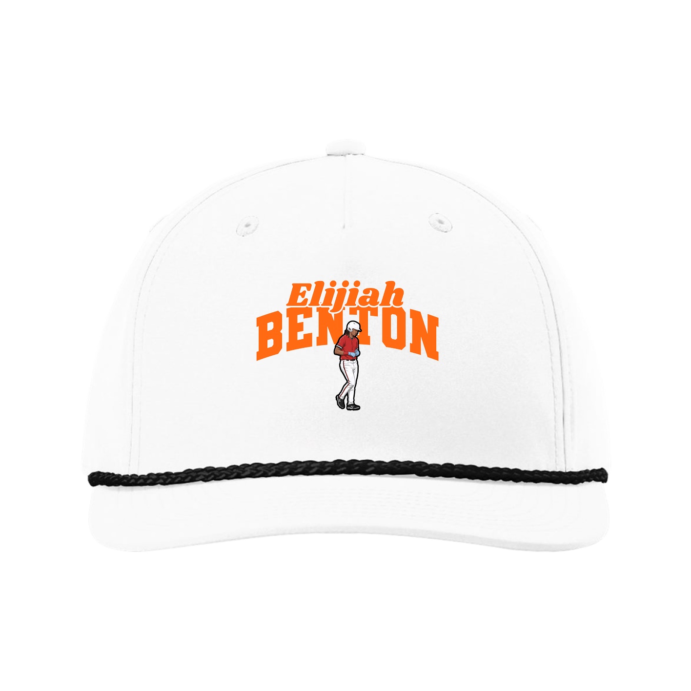 Five-Panel Classic Rope Cap — Signature Arch in White