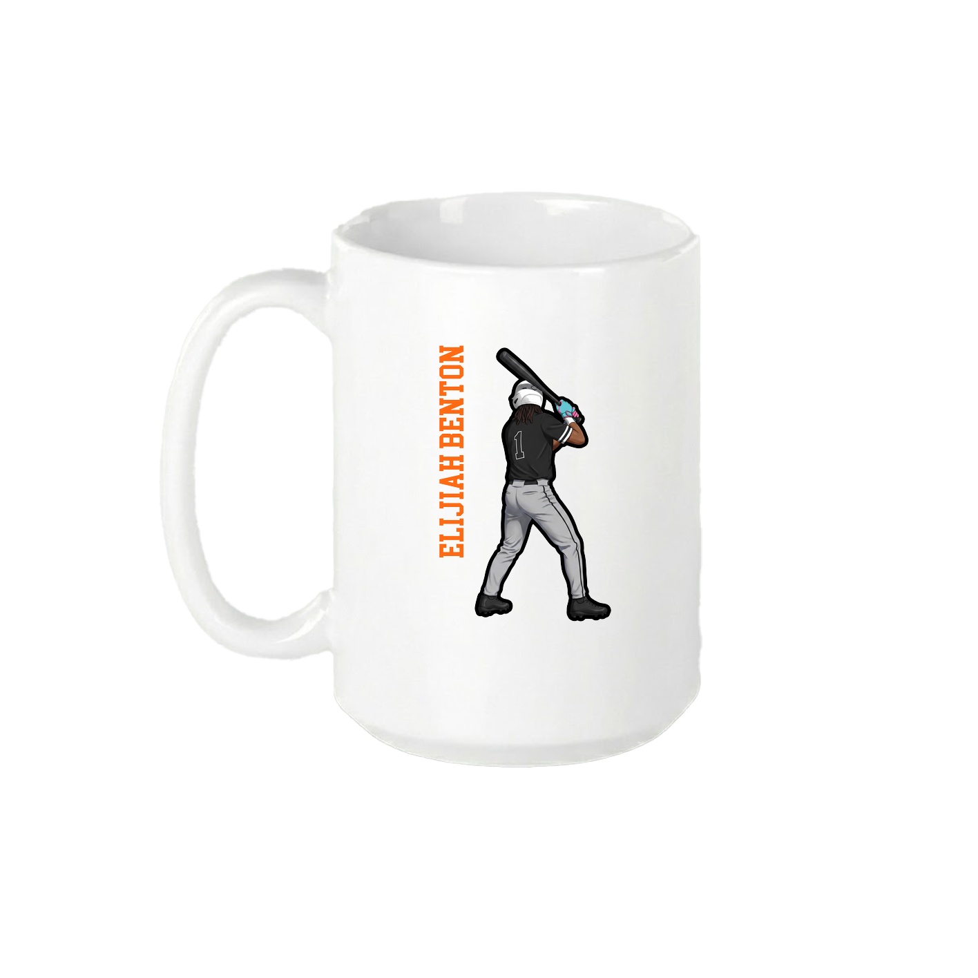 15oz Coffee Mug — Name Vertical in White