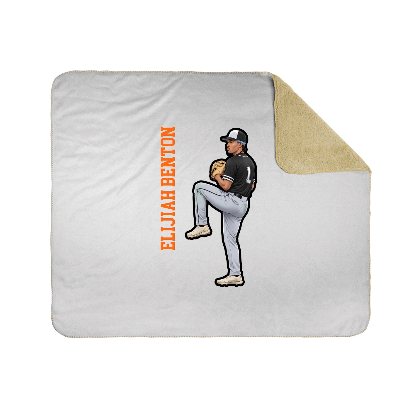 Throw Blanket — Name Vertical in White