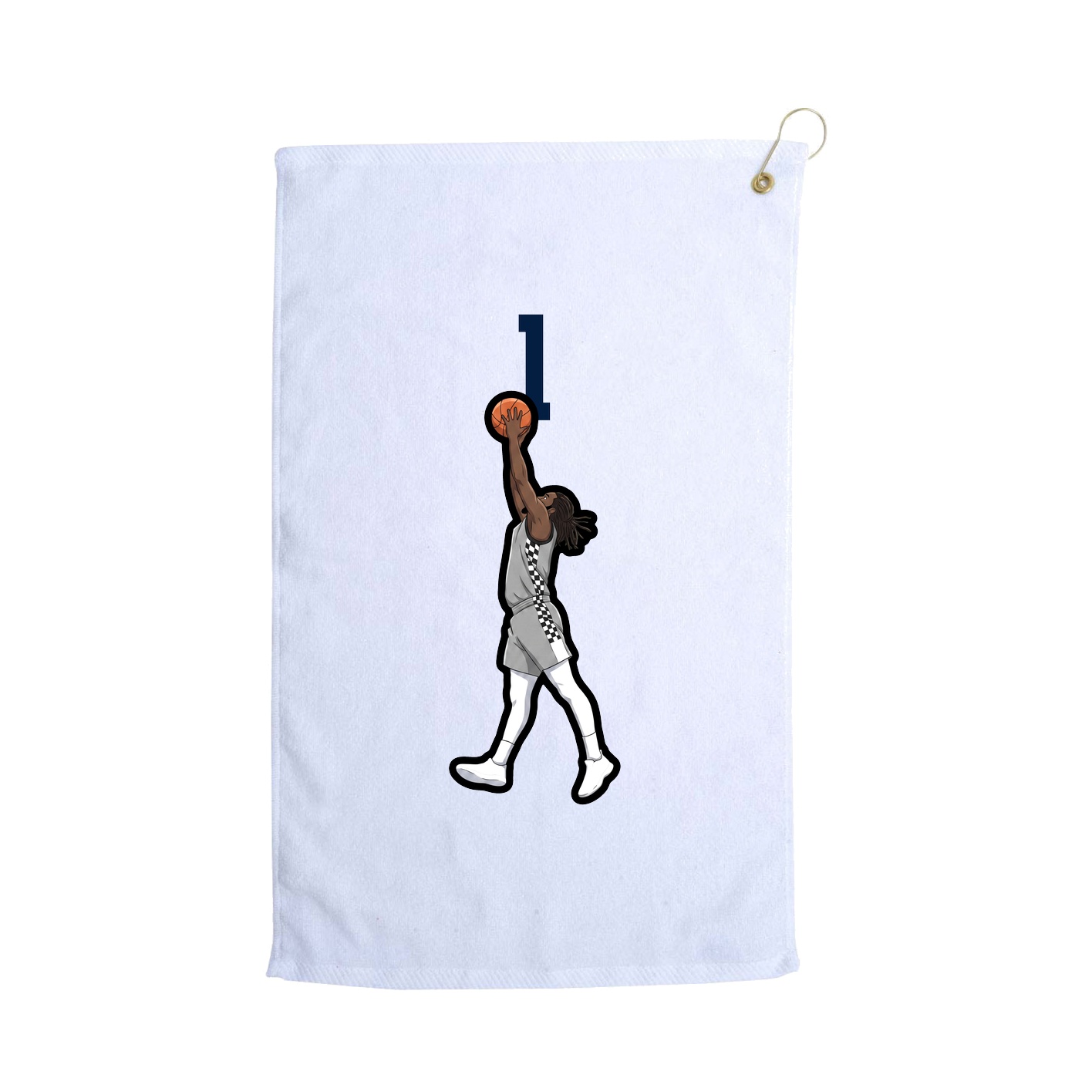 Golf Towel — Number Top in White