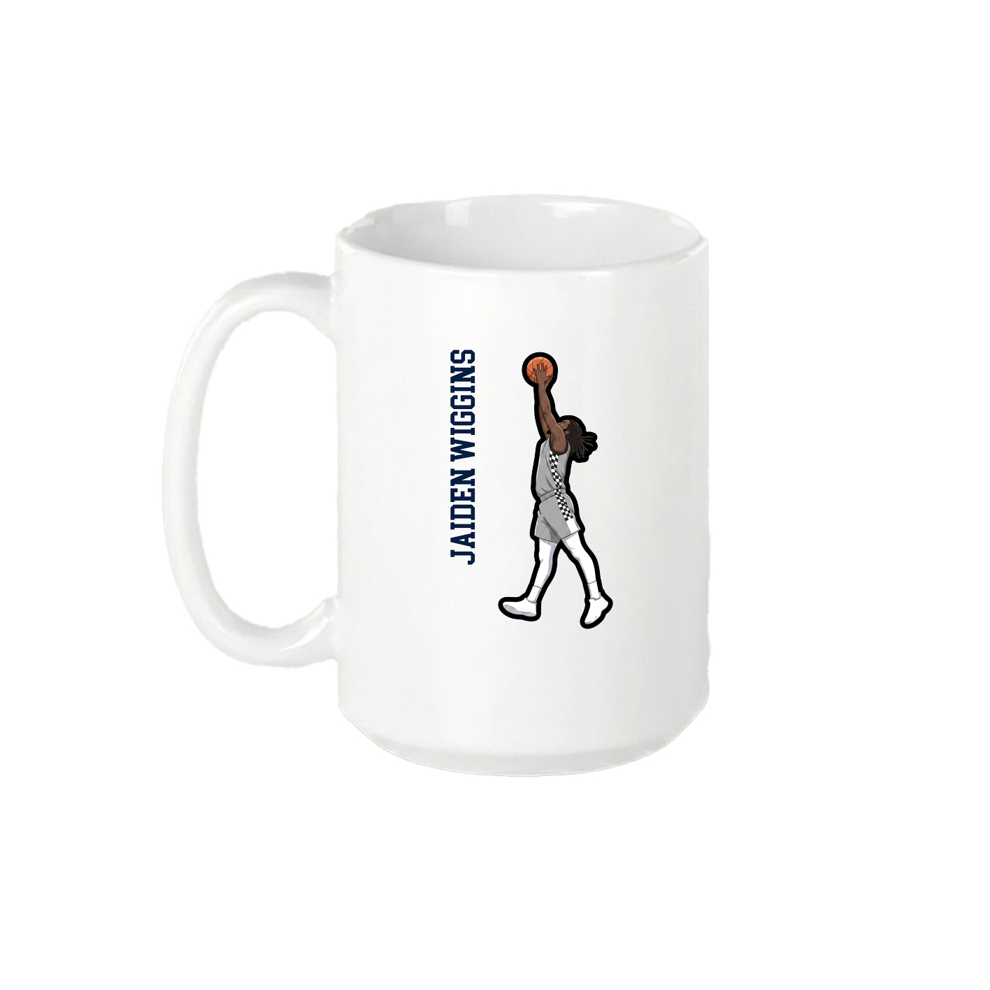 15oz Coffee Mug — Name Vertical in White