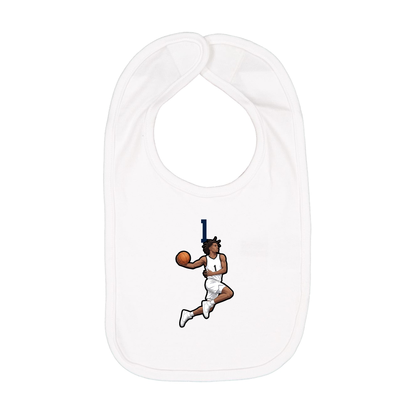 Infant Bib — Number Top in White