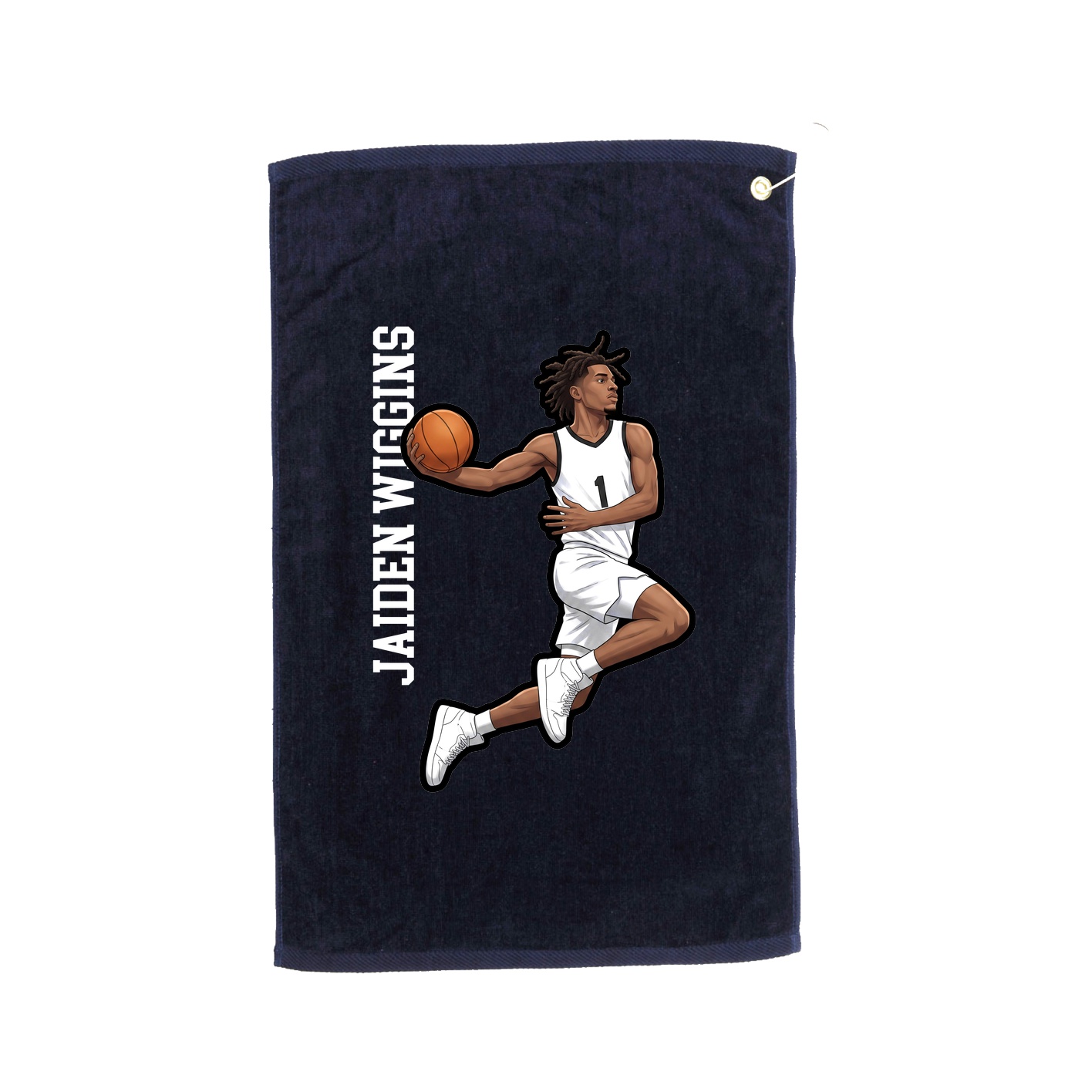 Golf Towel — Name Vertical in Navy