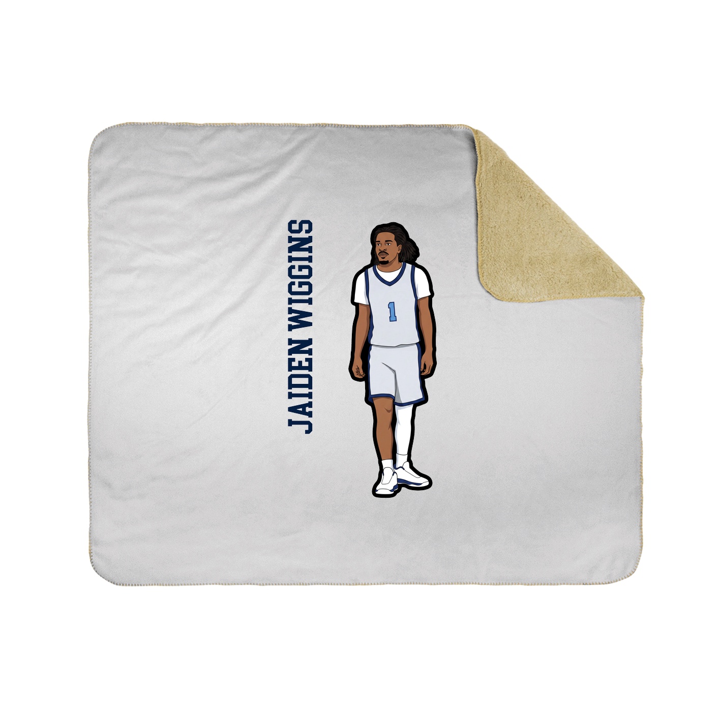 Throw Blanket — Name Vertical in White
