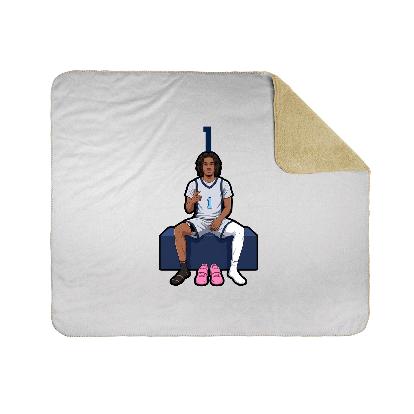 Throw Blanket — Number Top in White