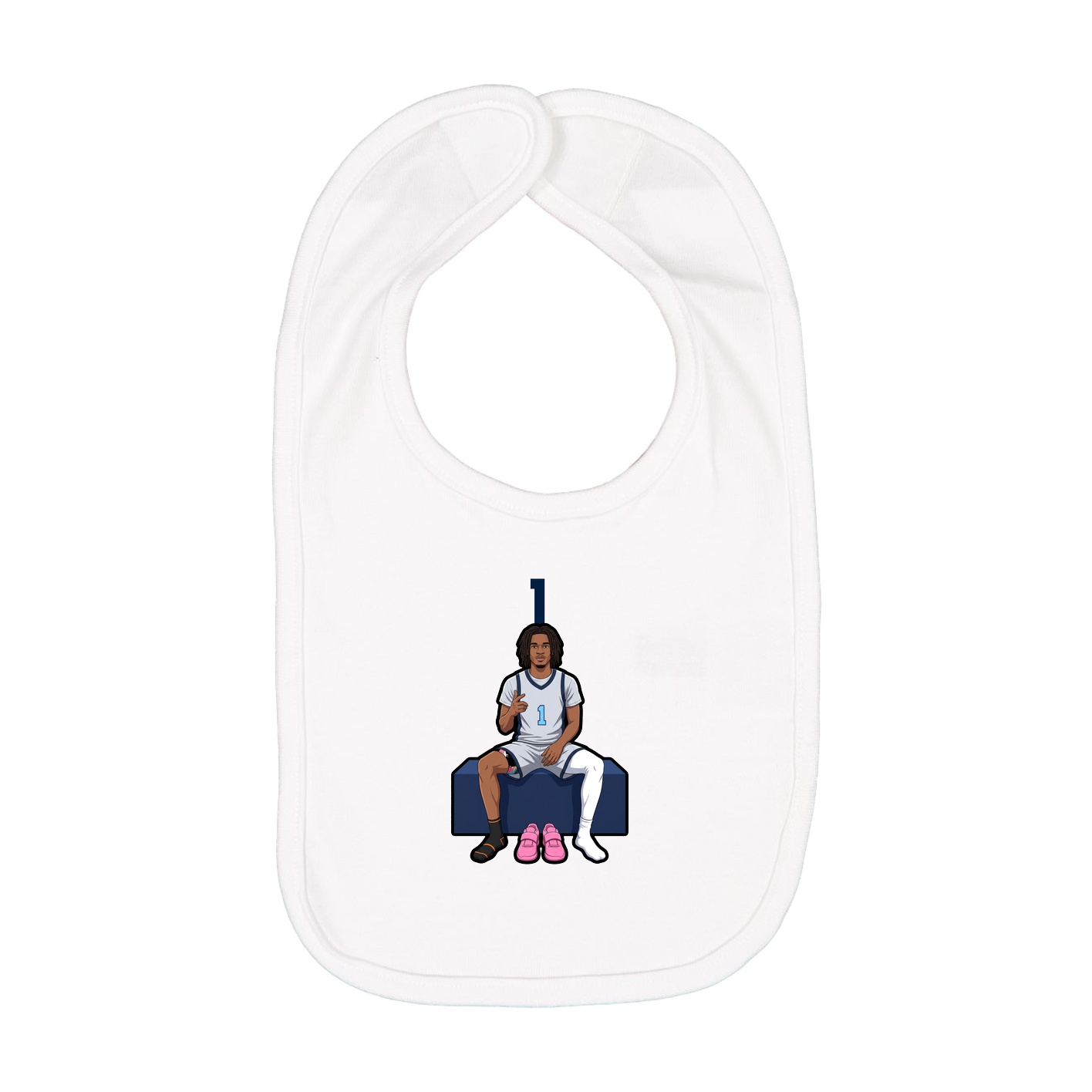 Infant Bib — Number Top in White