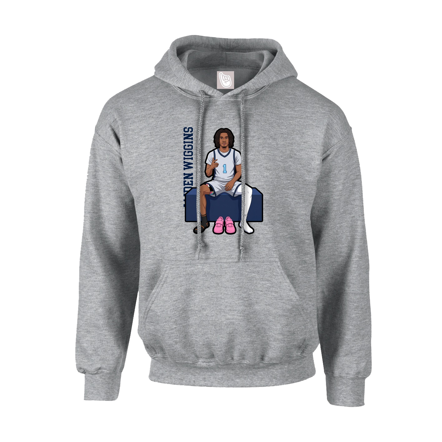 Hoodie — Name Vertical in Grey