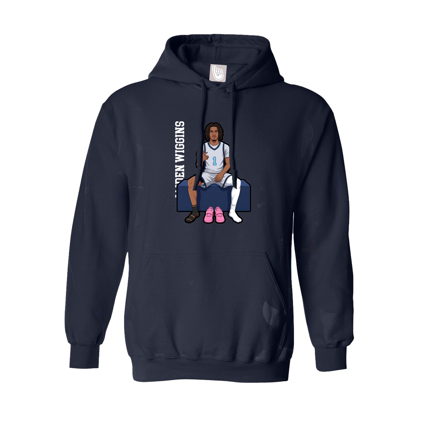 Youth Hoodie — Name Vertical in Navy