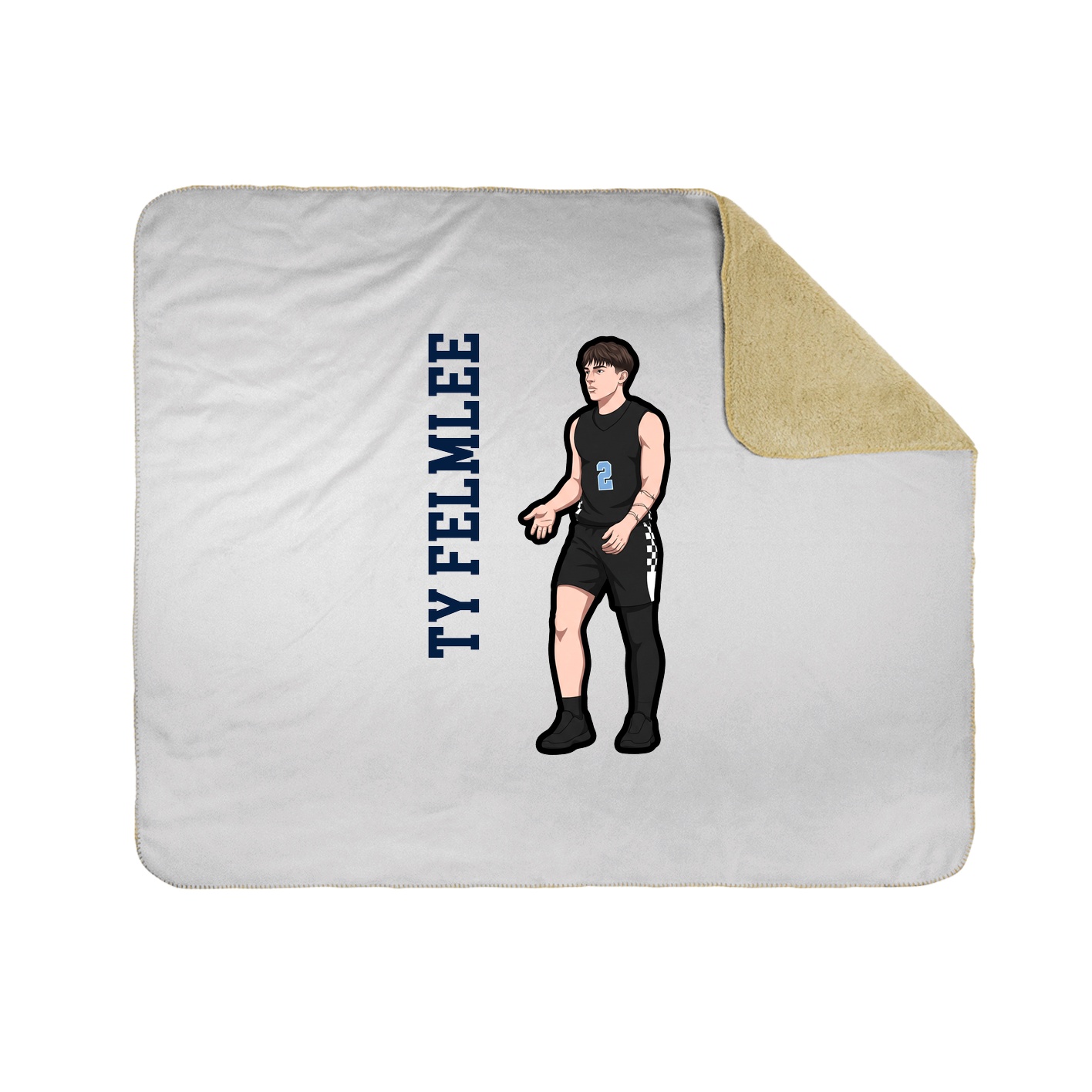 Throw Blanket — Name Vertical in White