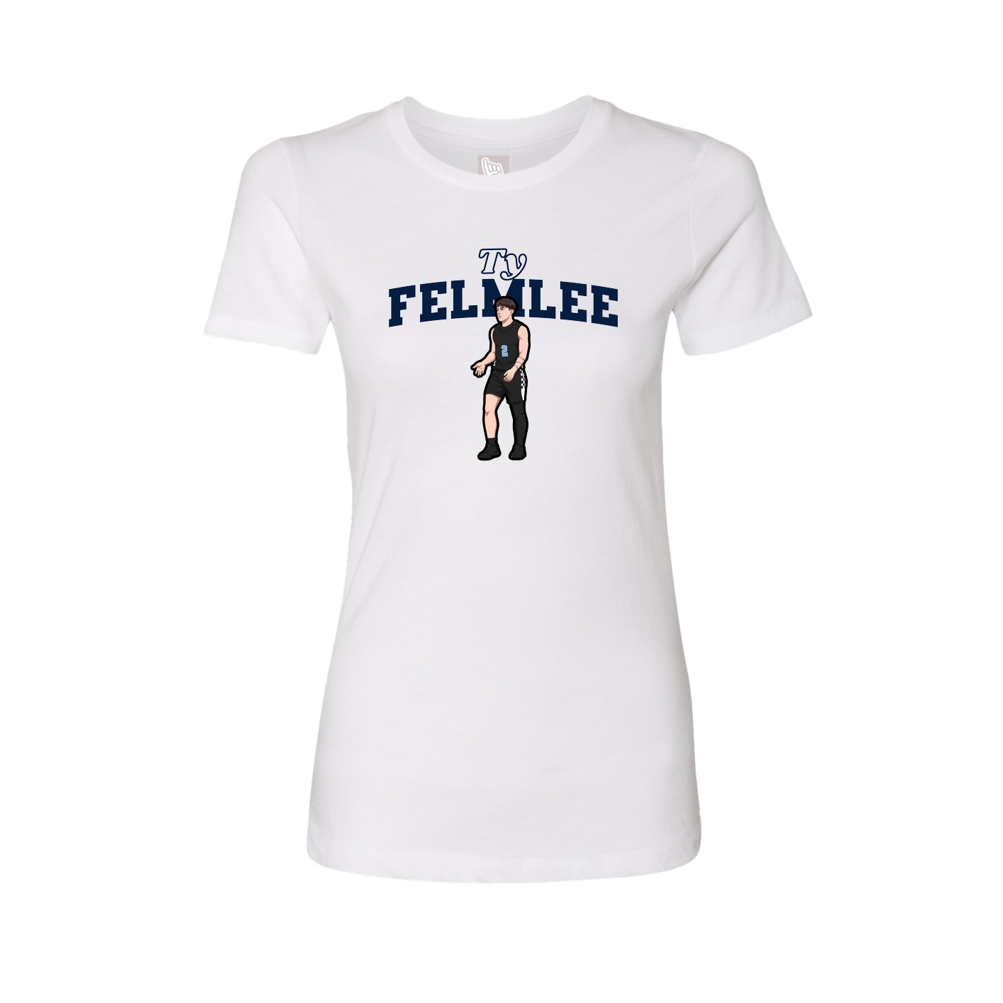 Fitted Women's Tee — Name Arch in White