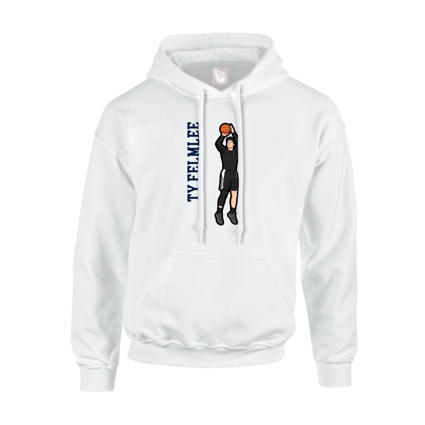 Hoodie — Name Vertical in White