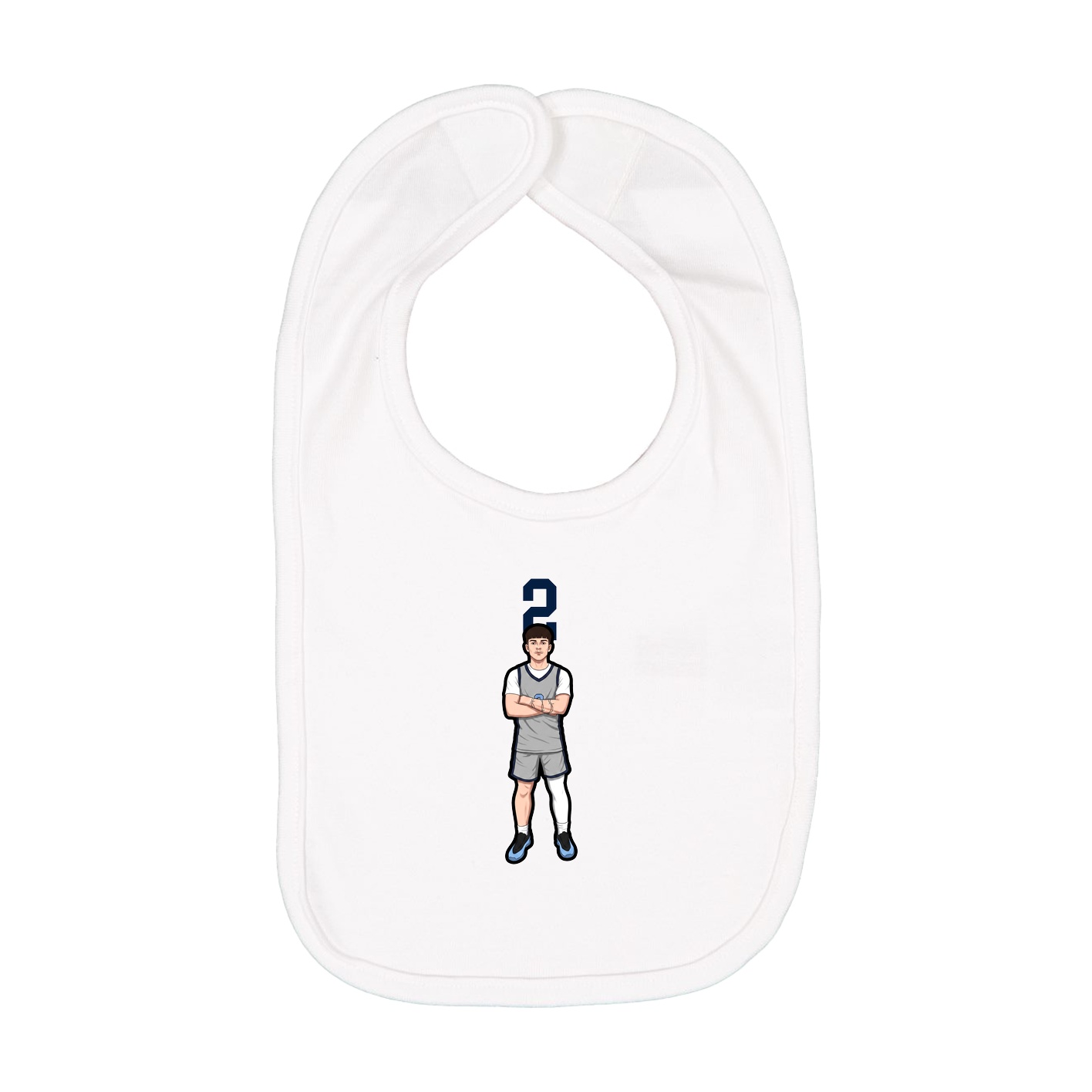 Infant Bib — Number Top in White