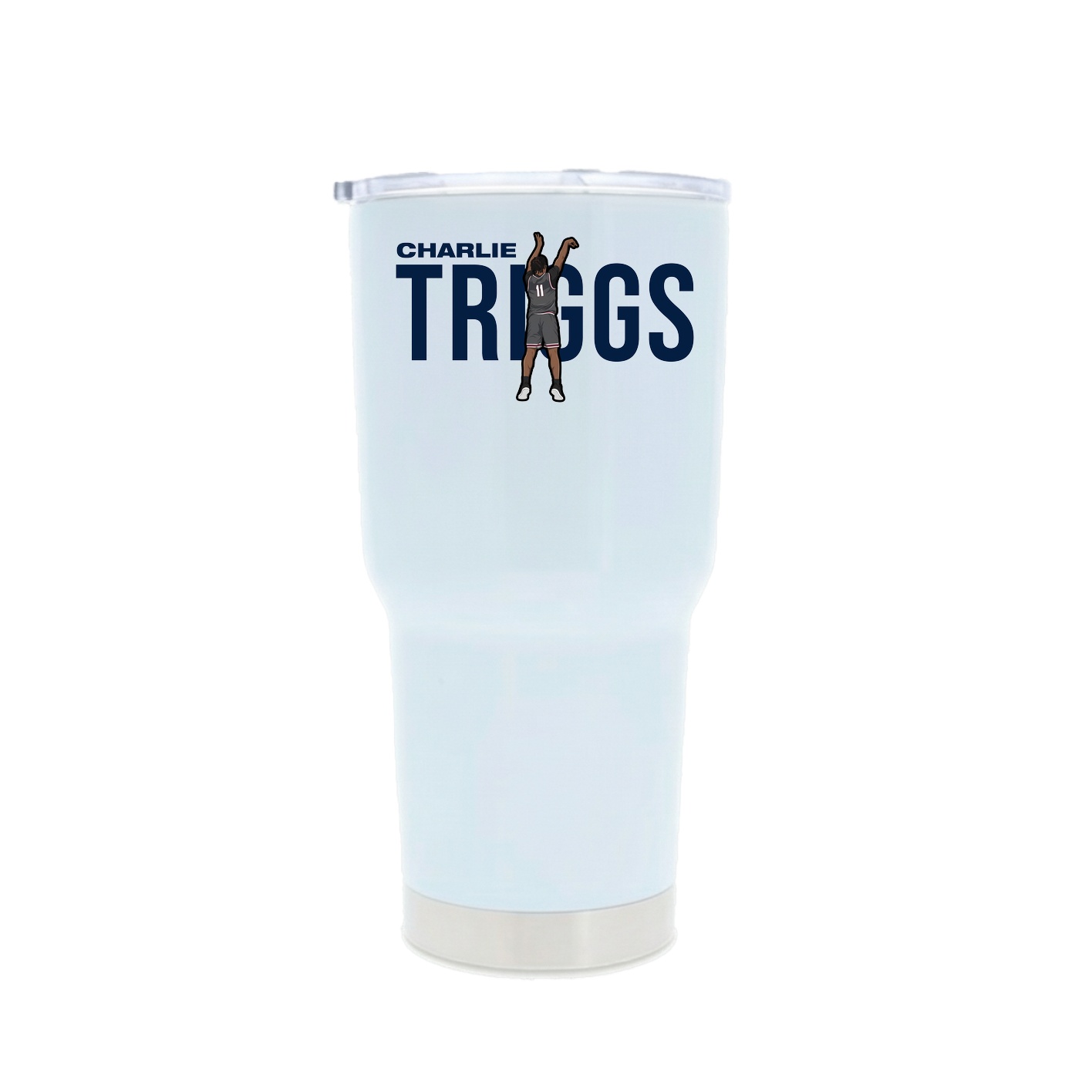 30oz Stainless Steel Tumbler — Player Name in White
