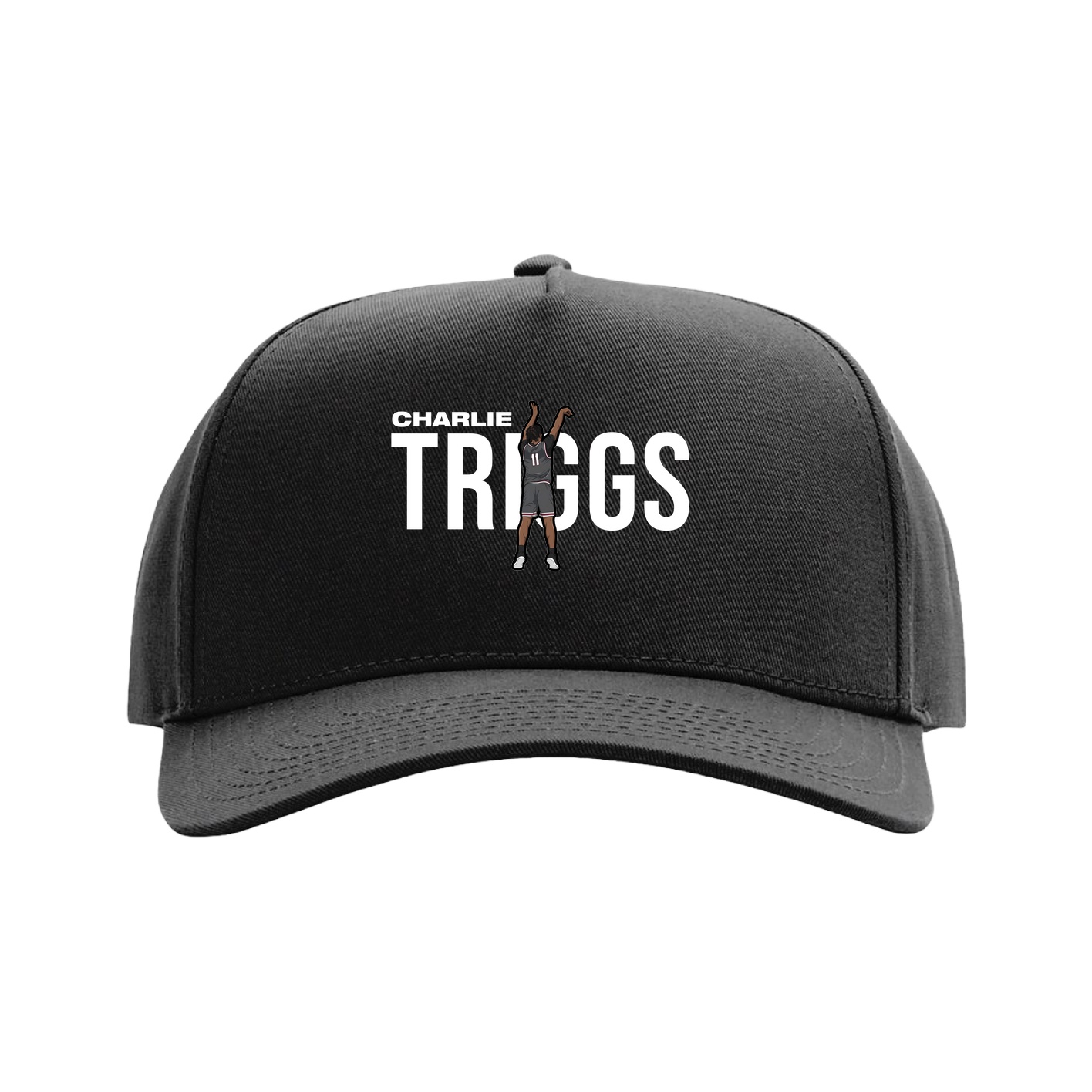 Full Fabric Five-Panel Champ Cap — Player Name in Black