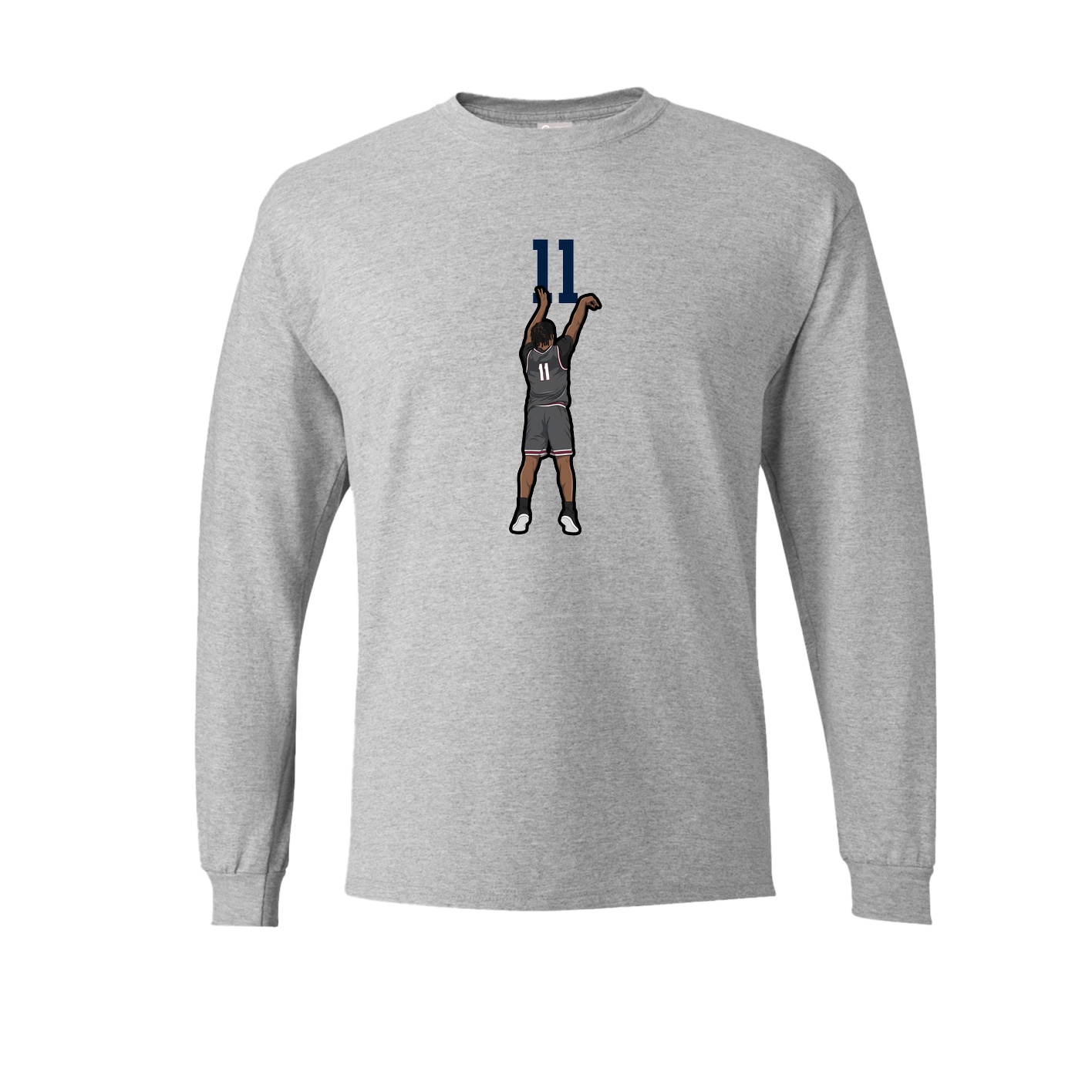 Long Sleeve Tee — Number Top in Grey