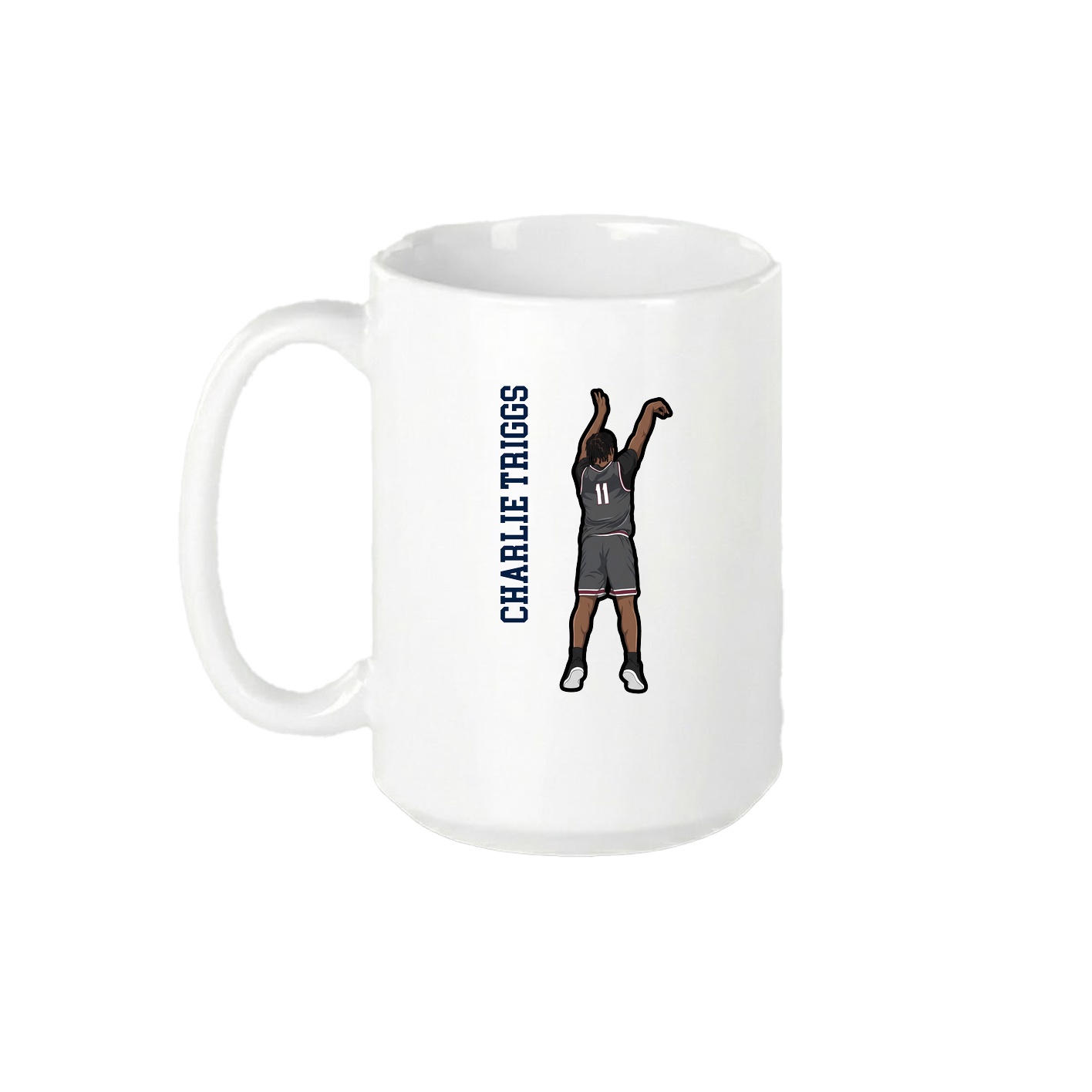 15oz Coffee Mug — Name Vertical in White