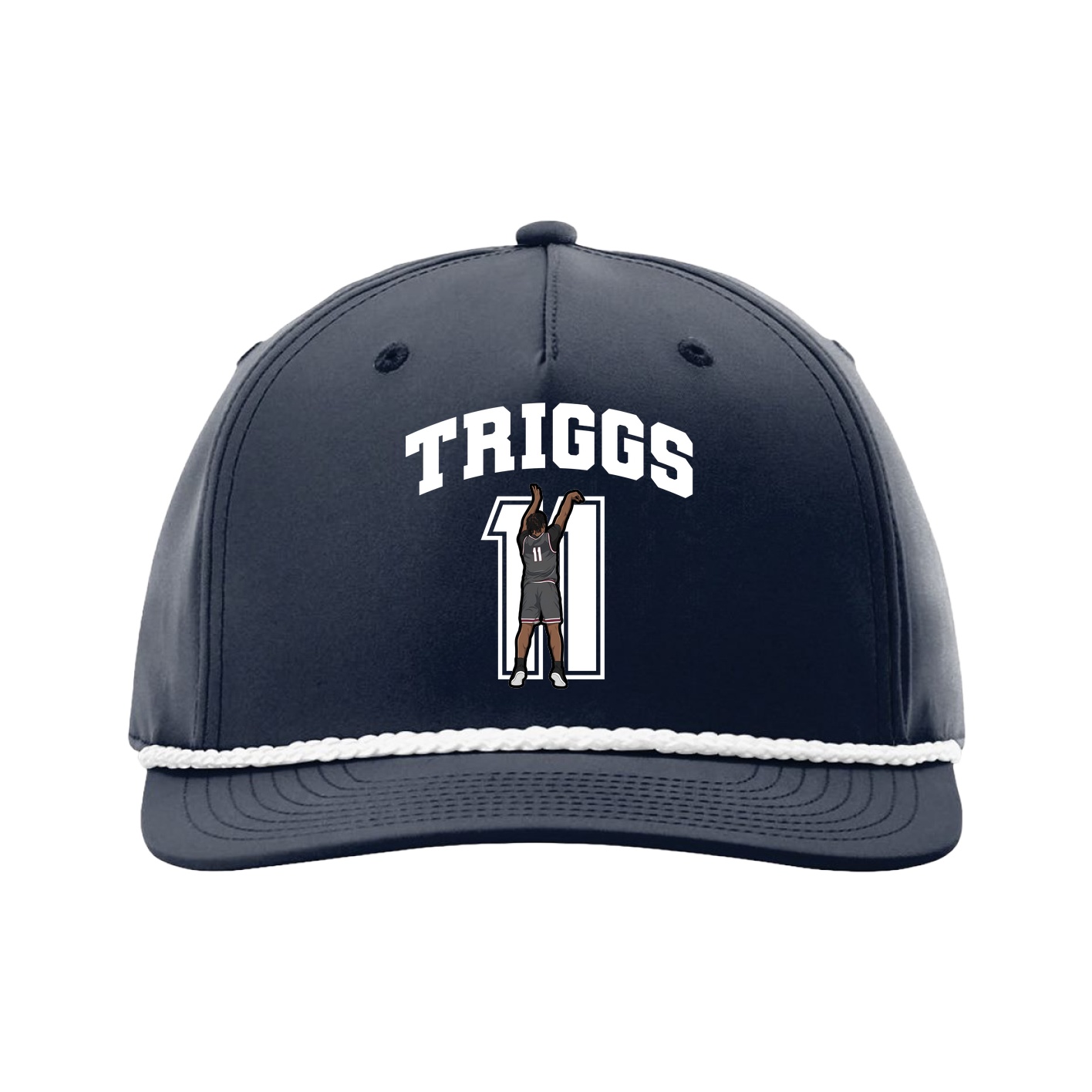 Five-Panel Classic Rope Cap — Number in Navy