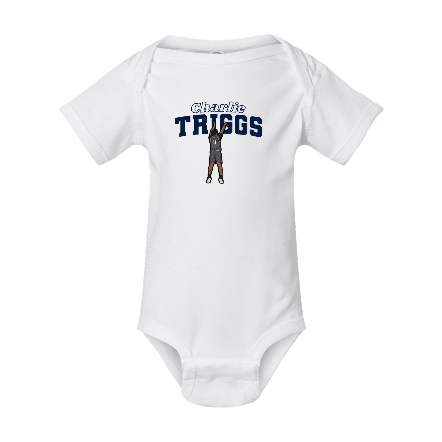 Baby Onesie — Name Arch in White