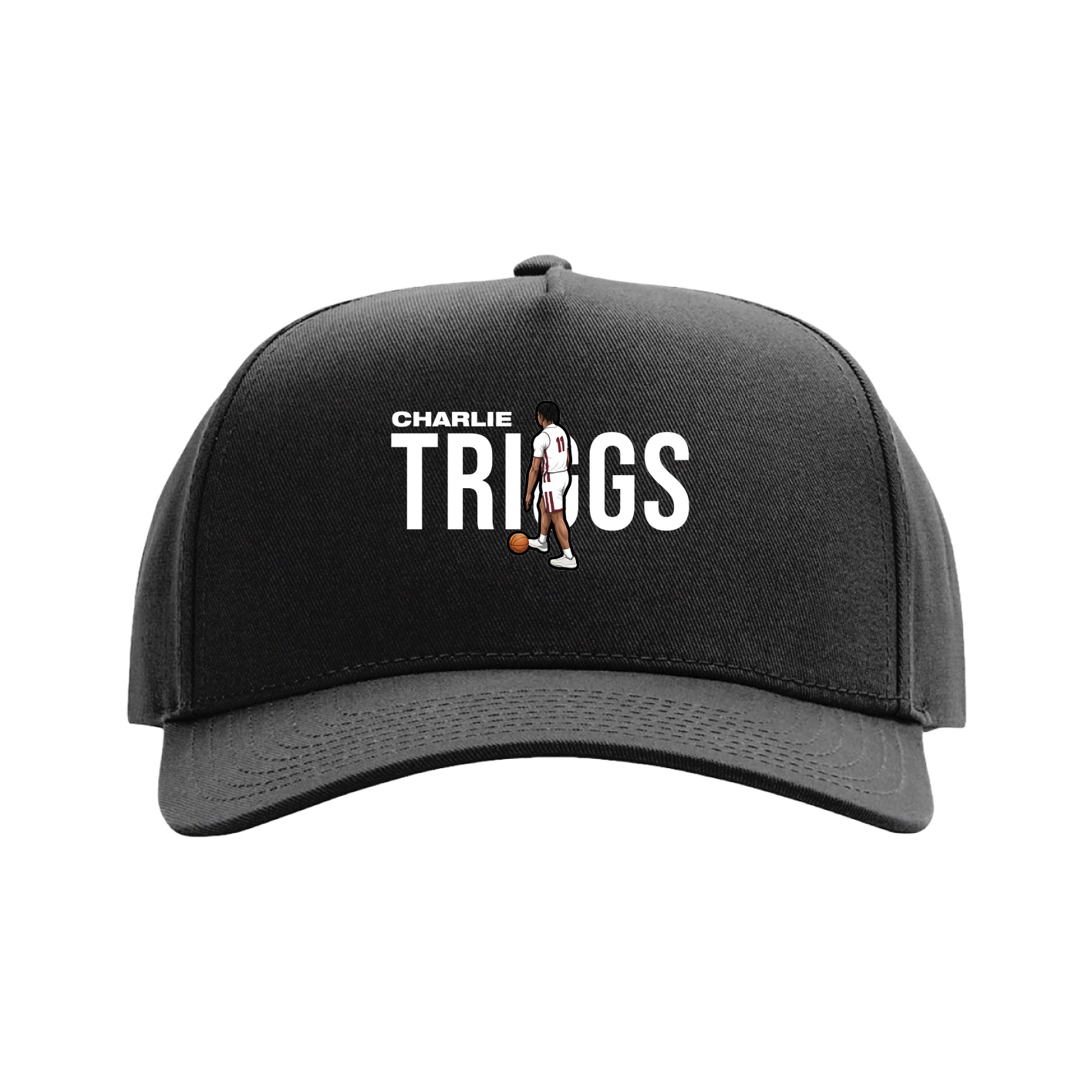 Full Fabric Five-Panel Champ Cap — Player Name in Black