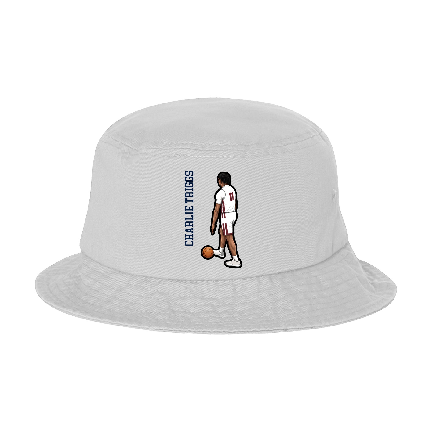 Bucket Cap — Name Vertical in White