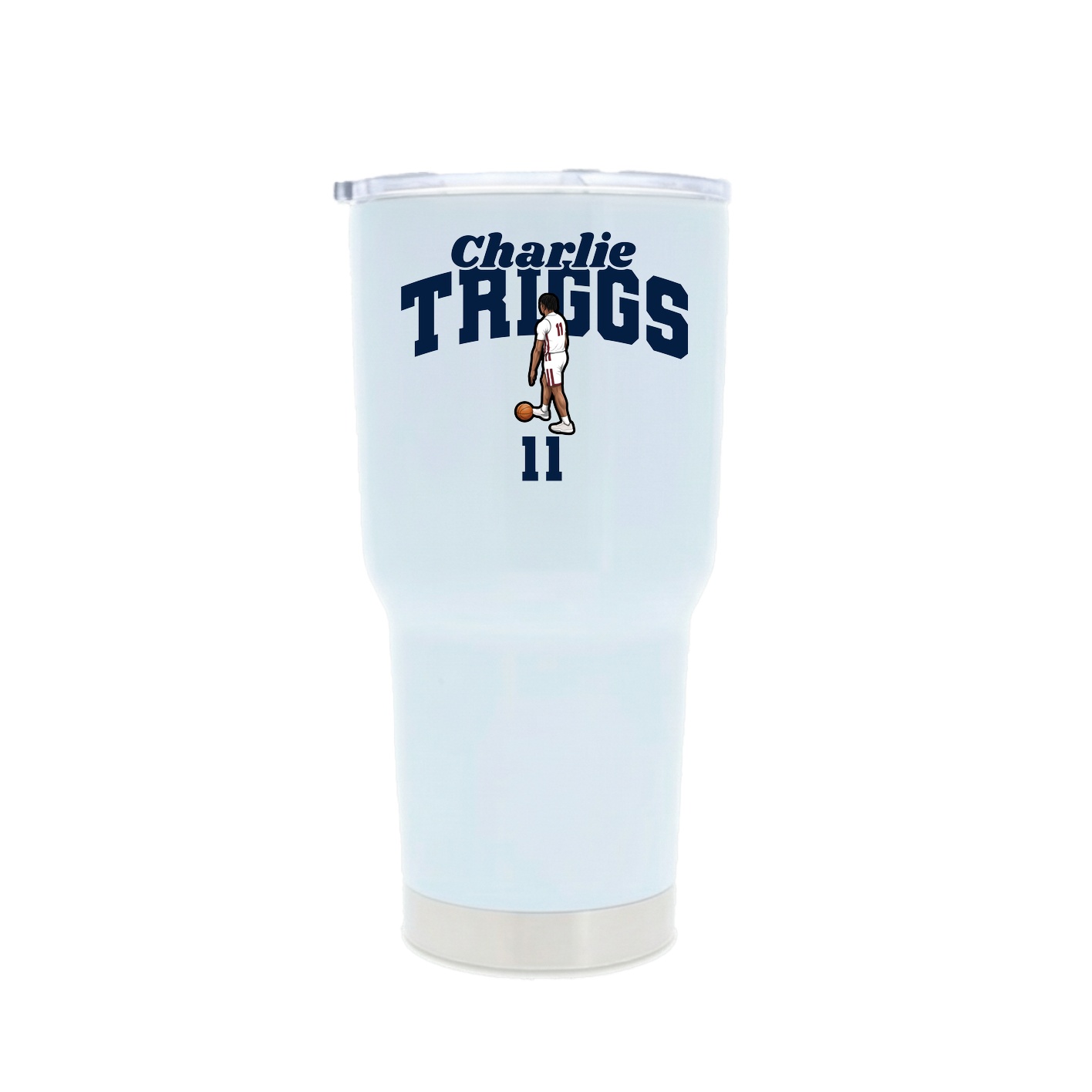 30oz Stainless Steel Tumbler — Signature Arch in White