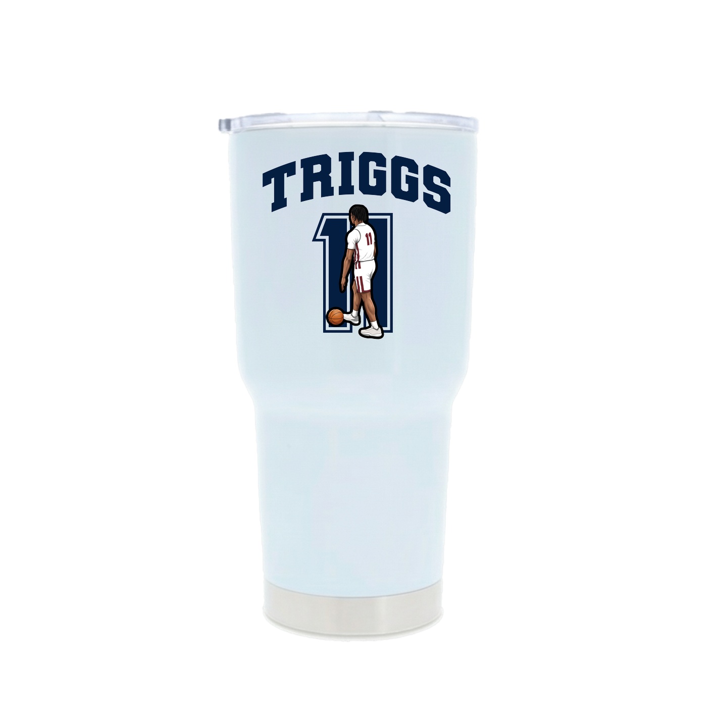 30oz Stainless Steel Tumbler — Number in White