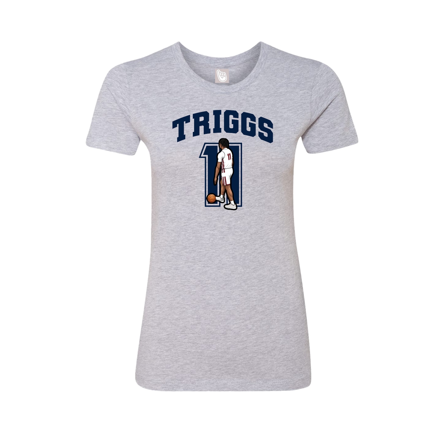 Fitted Women's Tee — Number in Grey
