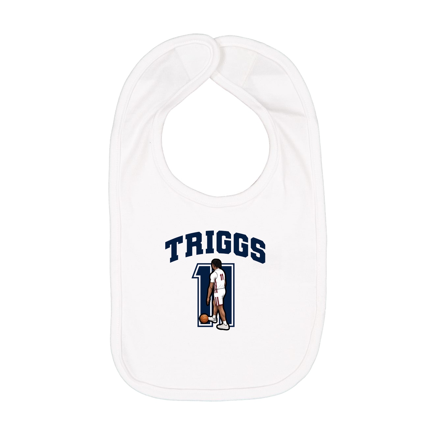 Infant Bib — Number in White
