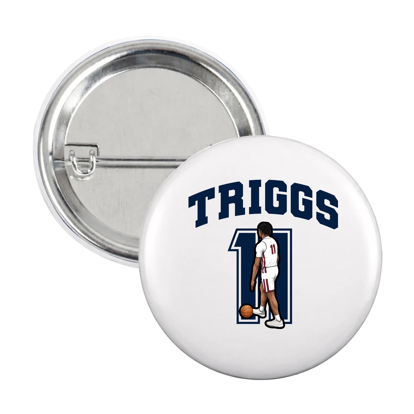 Game Day Button — Number in White