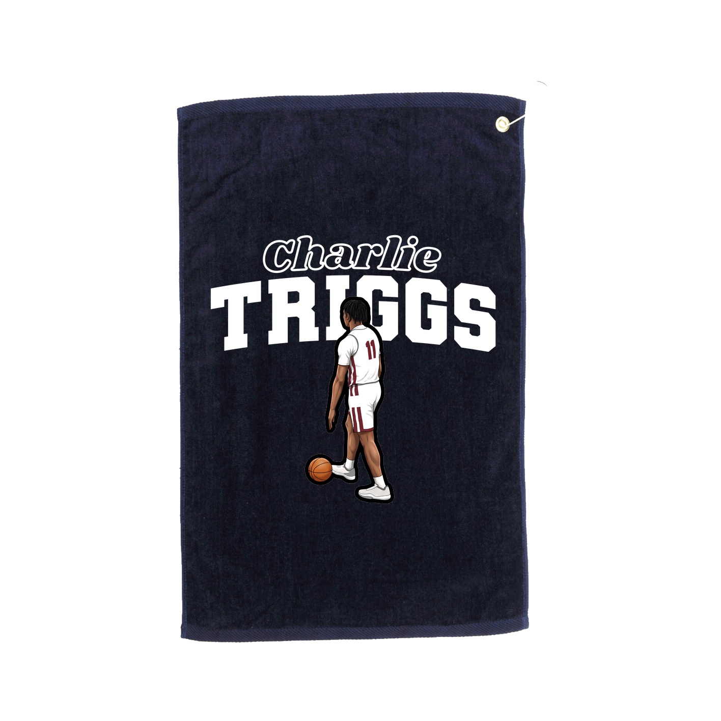 Golf Towel — Name Arch in Navy