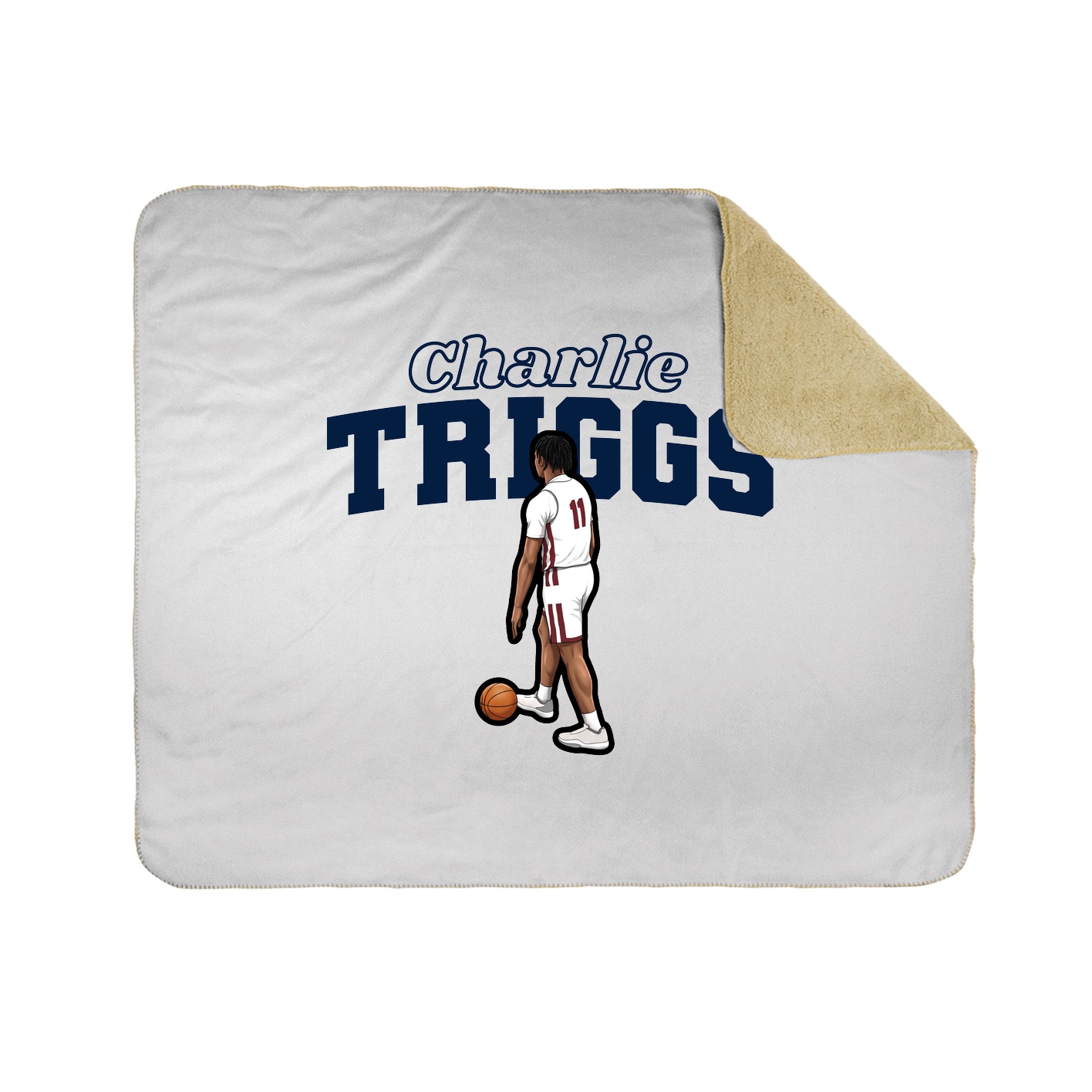 Throw Blanket — Name Arch in White