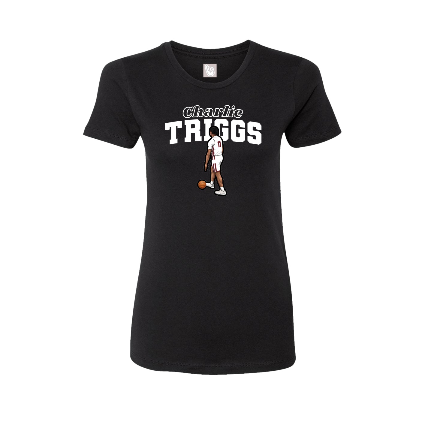 Fitted Women's Tee — Name Arch in Black